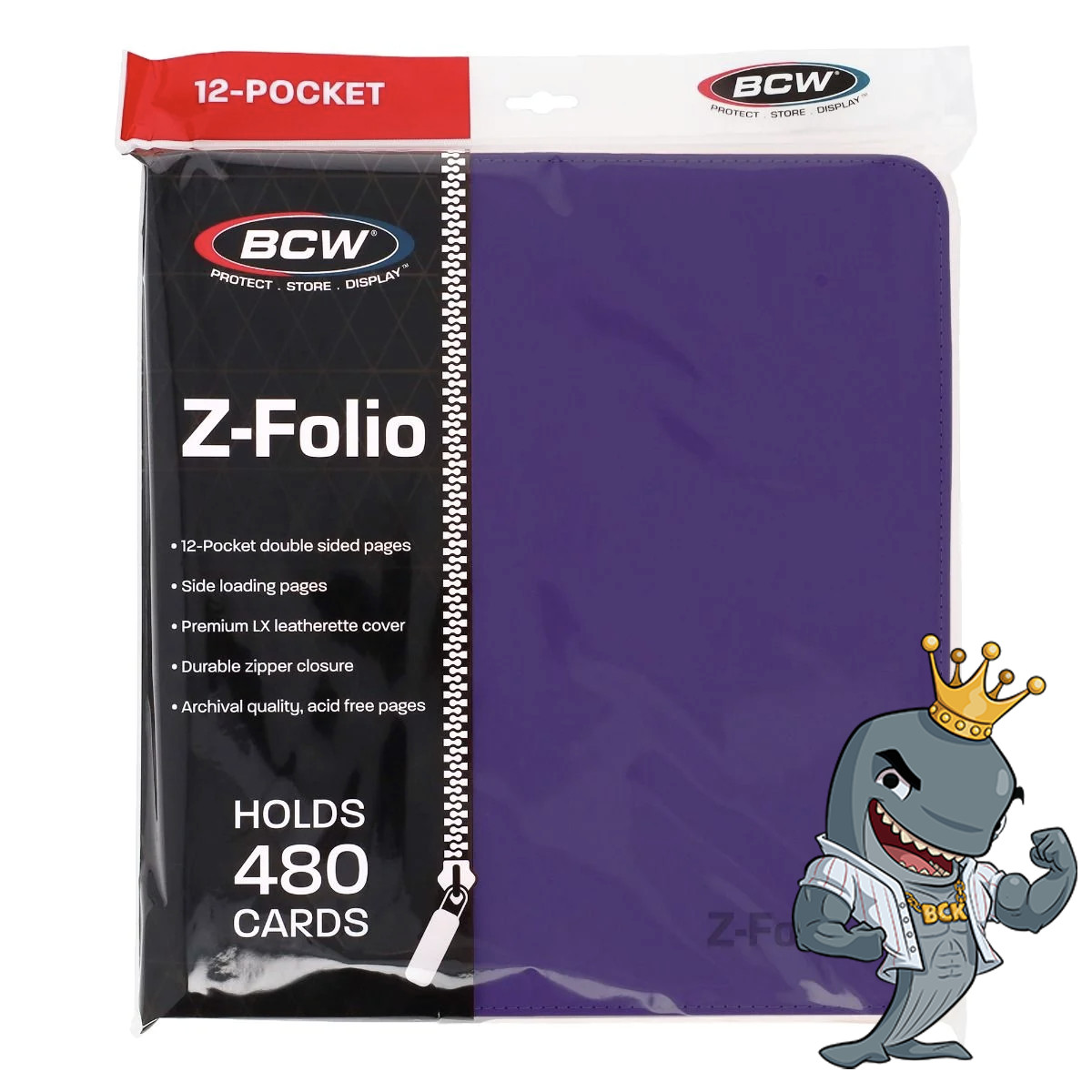 BCW Z-Folio 12-Pocket ZIPPER Album -Purple – FREE SHIP