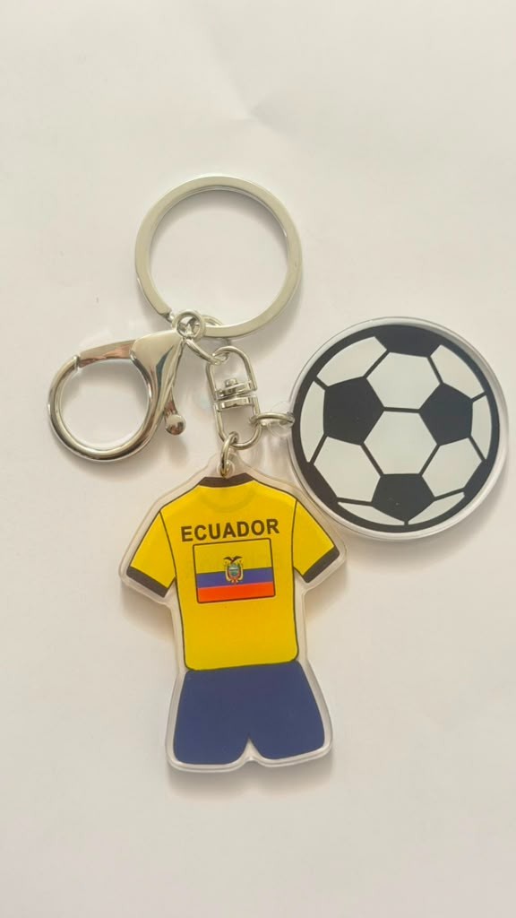 yellow/blue Men’s Ecuador 2026 jersey player version + Ecuador keychain