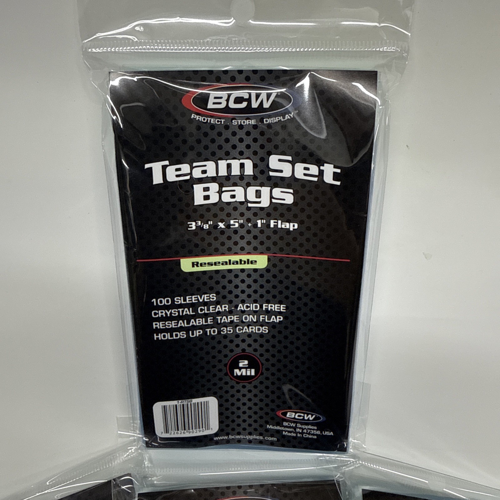 BCW Resealable Team Set Bags 5 Packs of 100 Sleeves