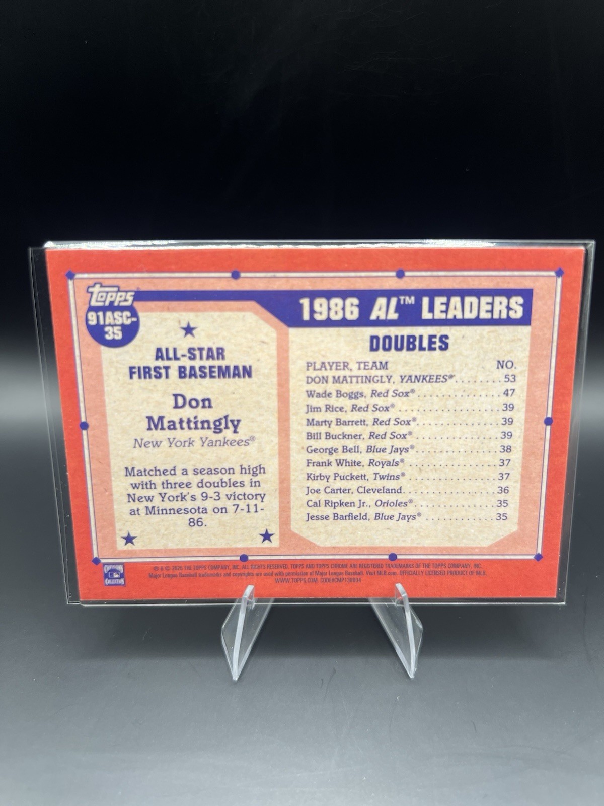 2026 Series 2 – Don Mattingly #91ASC-35 Silver Pack Mojo Chrome