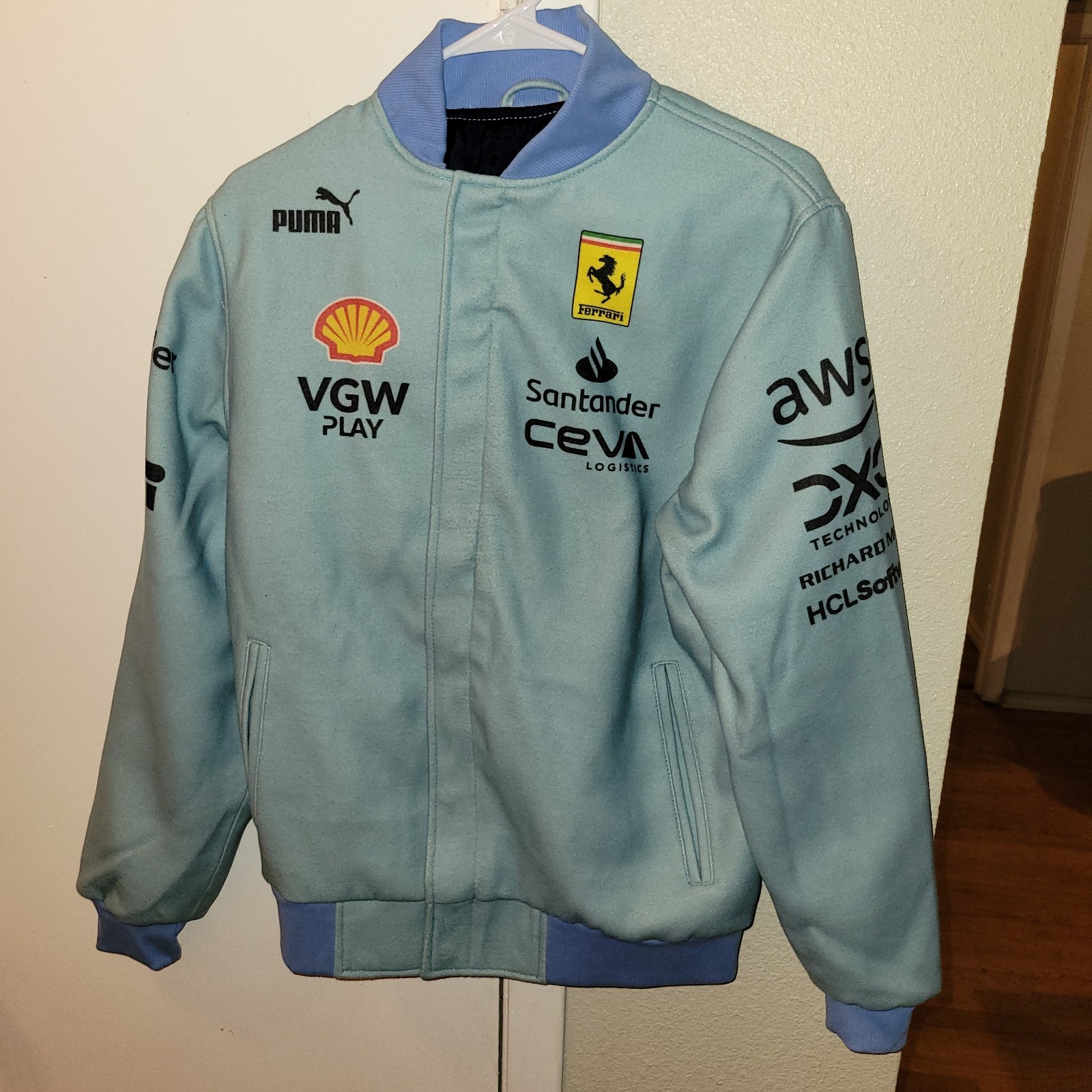 Scuderia Ferrari F1 2024 Miami GP Team Varsity Jacket L FAST SHIP✈ MAKE AN OFFER
