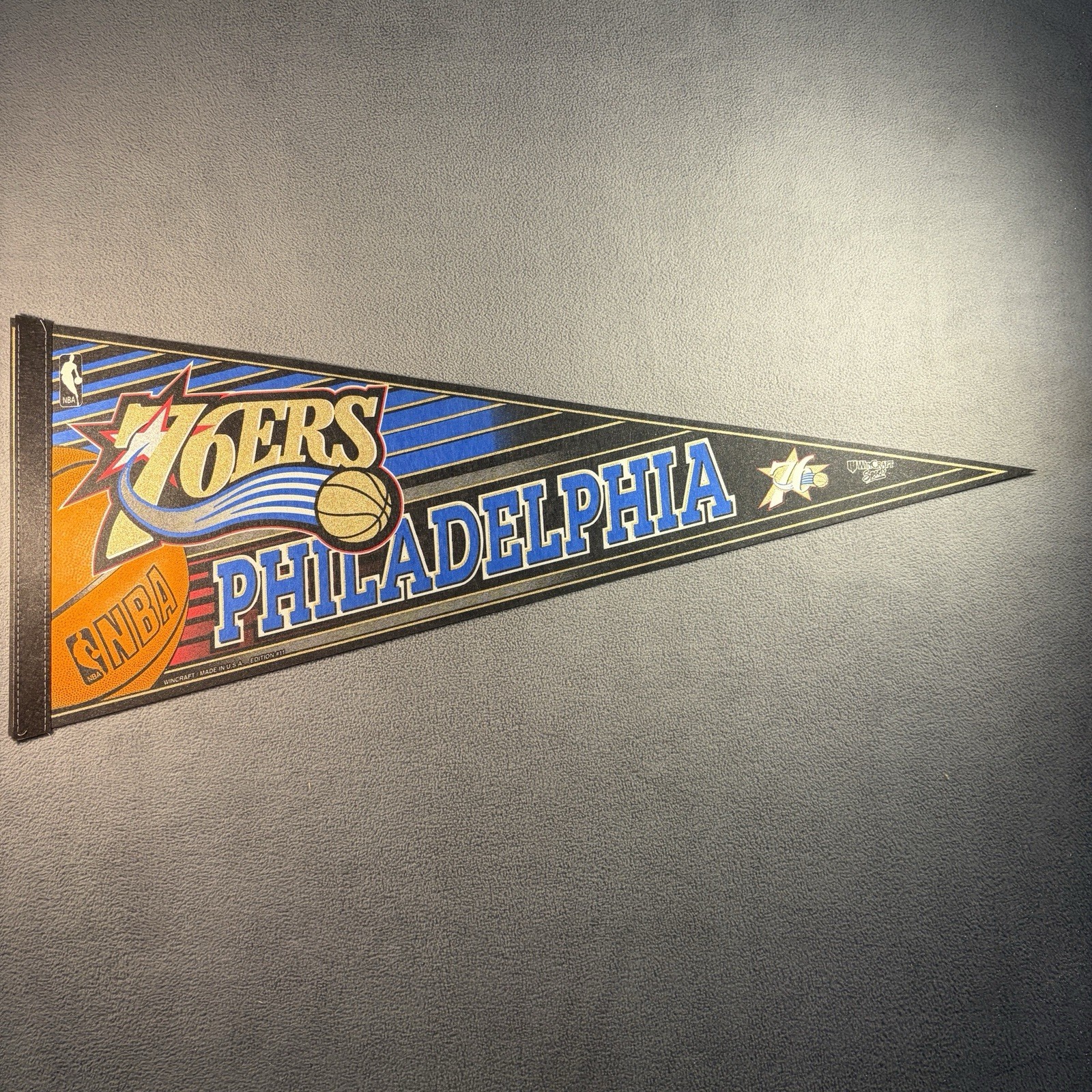VTG Y2K Philadelphia 76ers NBA Full Size Pennant Banner Flag WinCraft #11