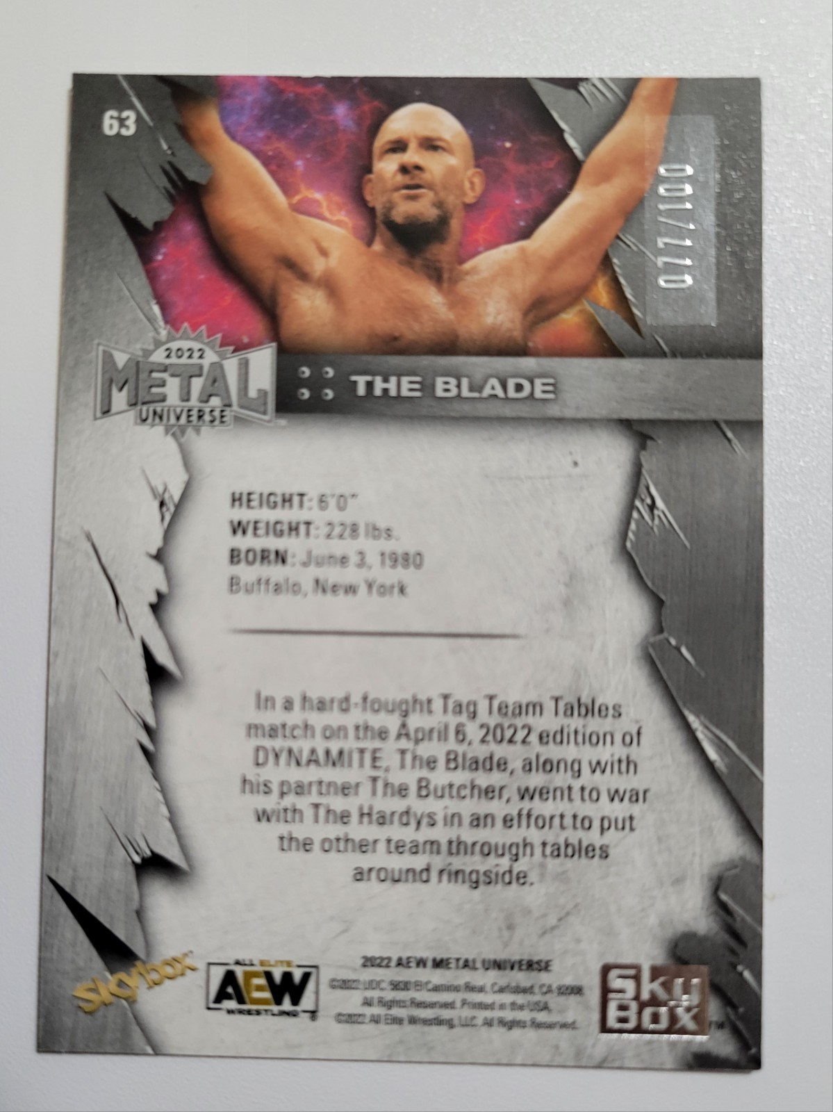 The Blade 2022 Skybox Metal Universe Precious Metal Gems Red /100 PMG
