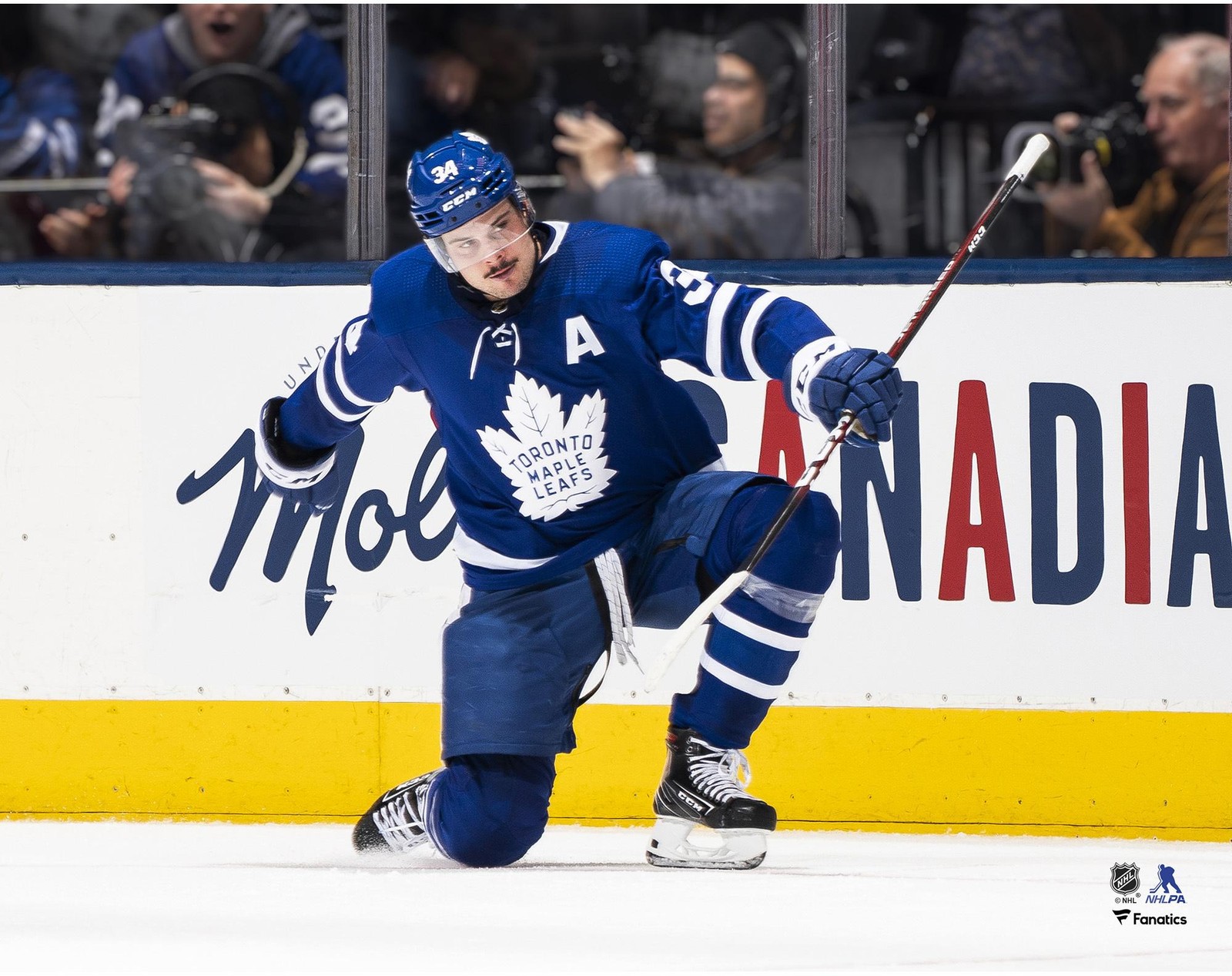 Auston Matthews Toronto Maple Leafs Blue Jersey Goal Celebration 11″ x 14″ Photo