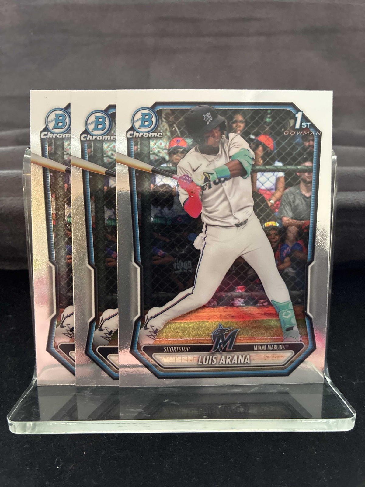 2026 Bowman Chrome Luis Arana 3-Card Lot #BCP-72 Marlins