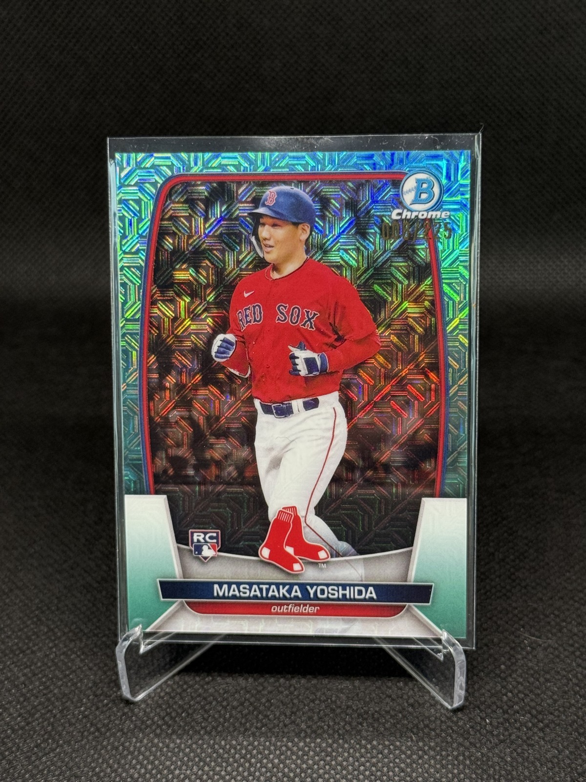 2023 Bowman – Masataka Yoshida #58 Chrome Aqua Mojo Refractor /225 (RC)