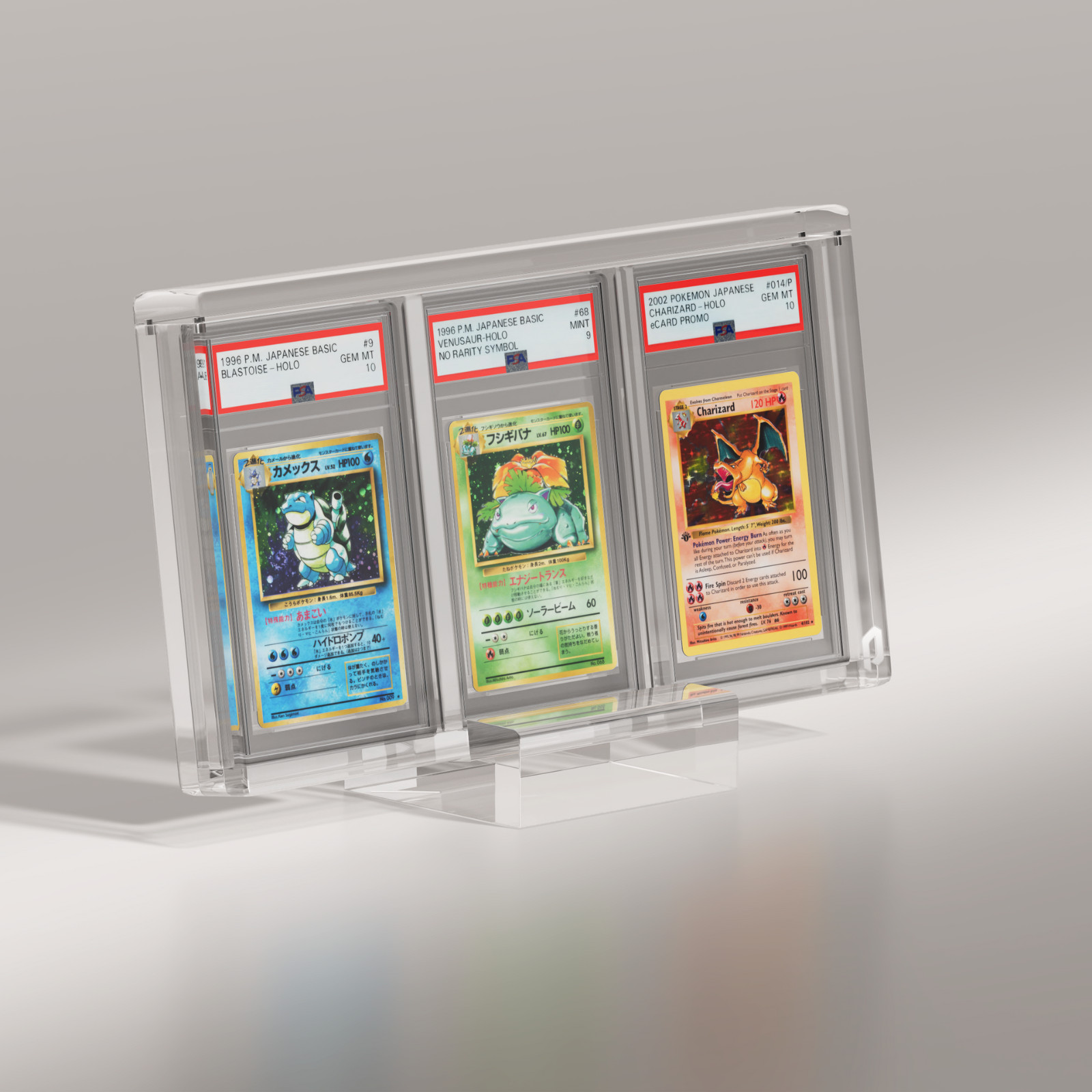 PSA/CGC TRIPLE (Rounded) Phantom Display Crystal Acrylic Graded TCG Card Case
