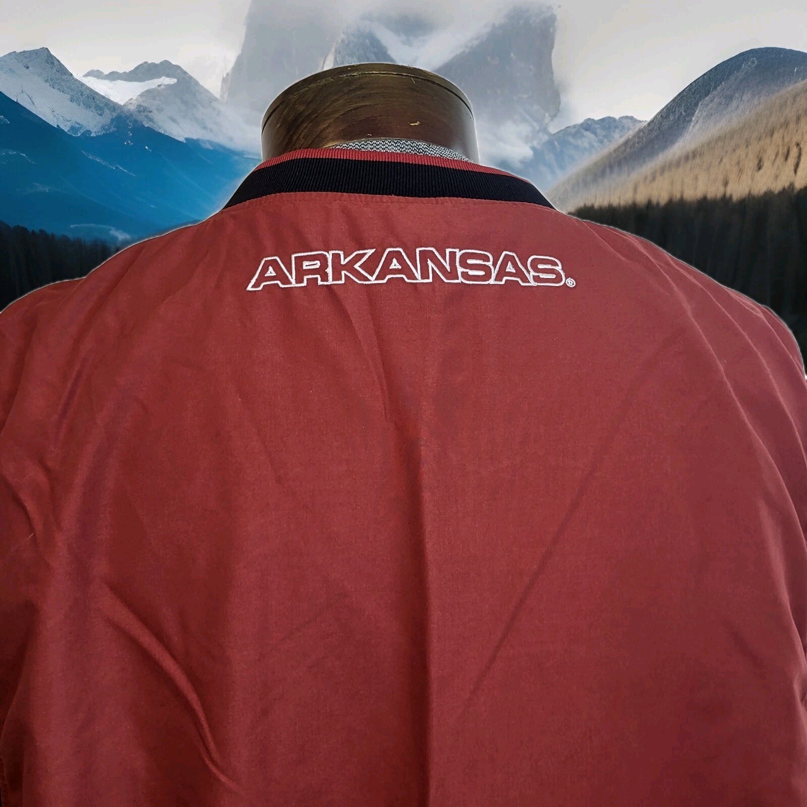 Arkansas Razorbacks Vest Mens Large L Red Team Athletics Windbreaker Pullover