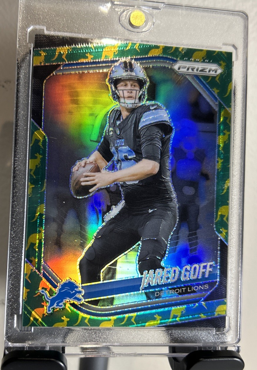 2025 Panini Prizm – Jared Goff #10 Kangaroo Prizm /61 Detroit Lions SP