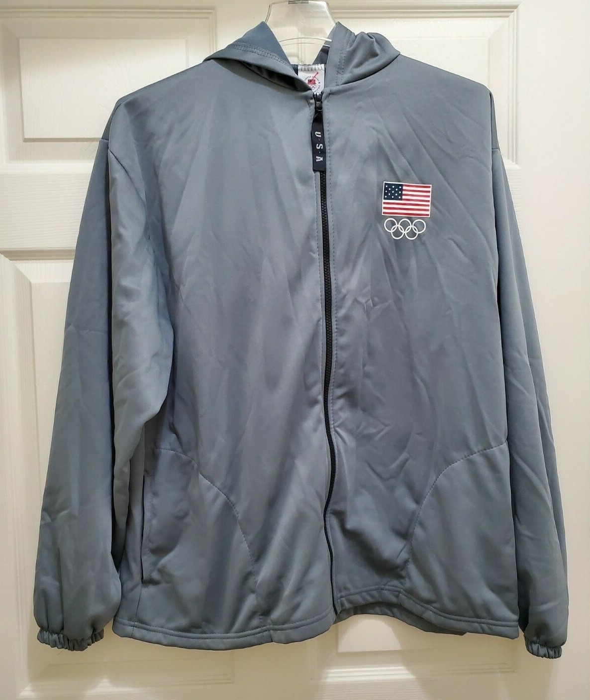 United States Olympic Team USA Men’s 2XL Full Zip Up Track Jacket Gray