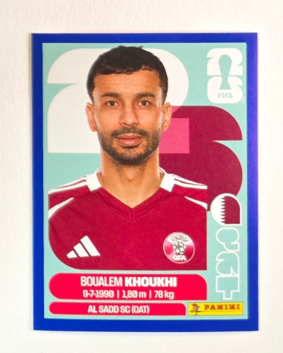2026 Panini FIFA World Cup Sticker Boualem Khoukhi #QAT 6 Blue Parallel Qatar