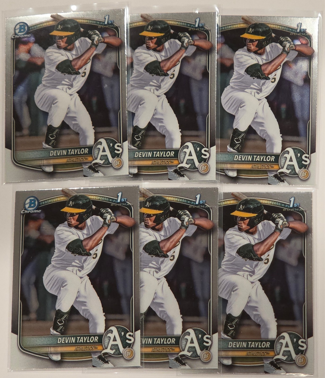 Devin Taylor 2025 Bowman Draft 1st Bowman 6 card lot #BDC-135 Athletics
