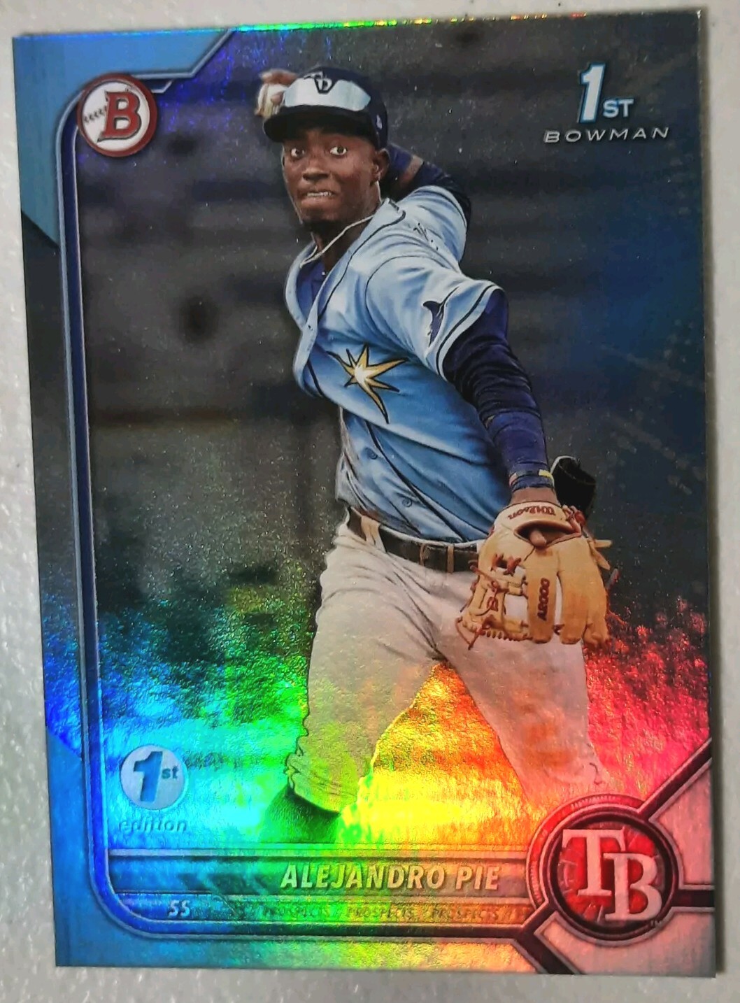 2022 Bowman 1st Edition Sky Blue Foil Parallel Alejandro Pie #BPPF-99 Rays