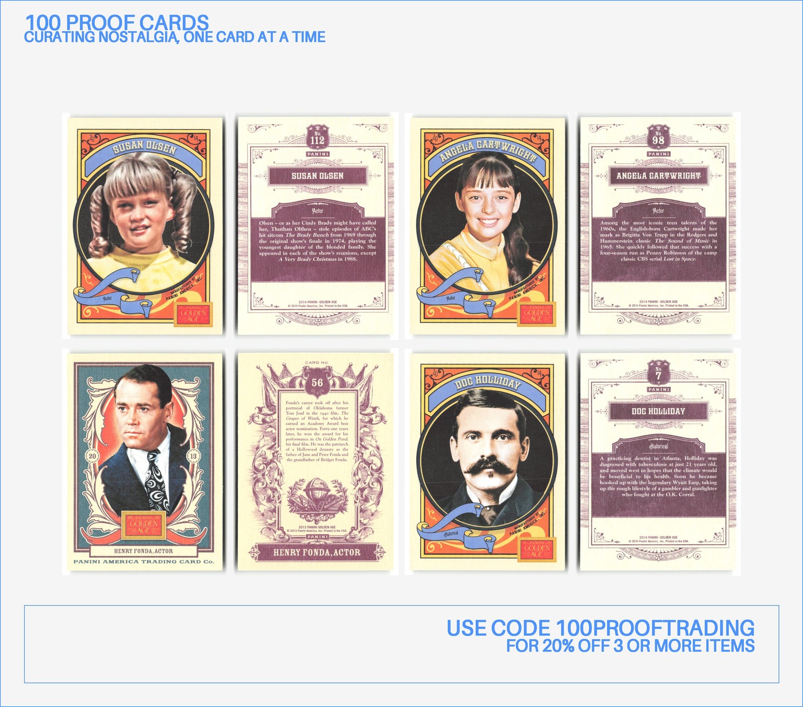 Panini Golden Age Lot 70 Trading Cards – 2012, 2014, Golf, Pop Culture, Politics