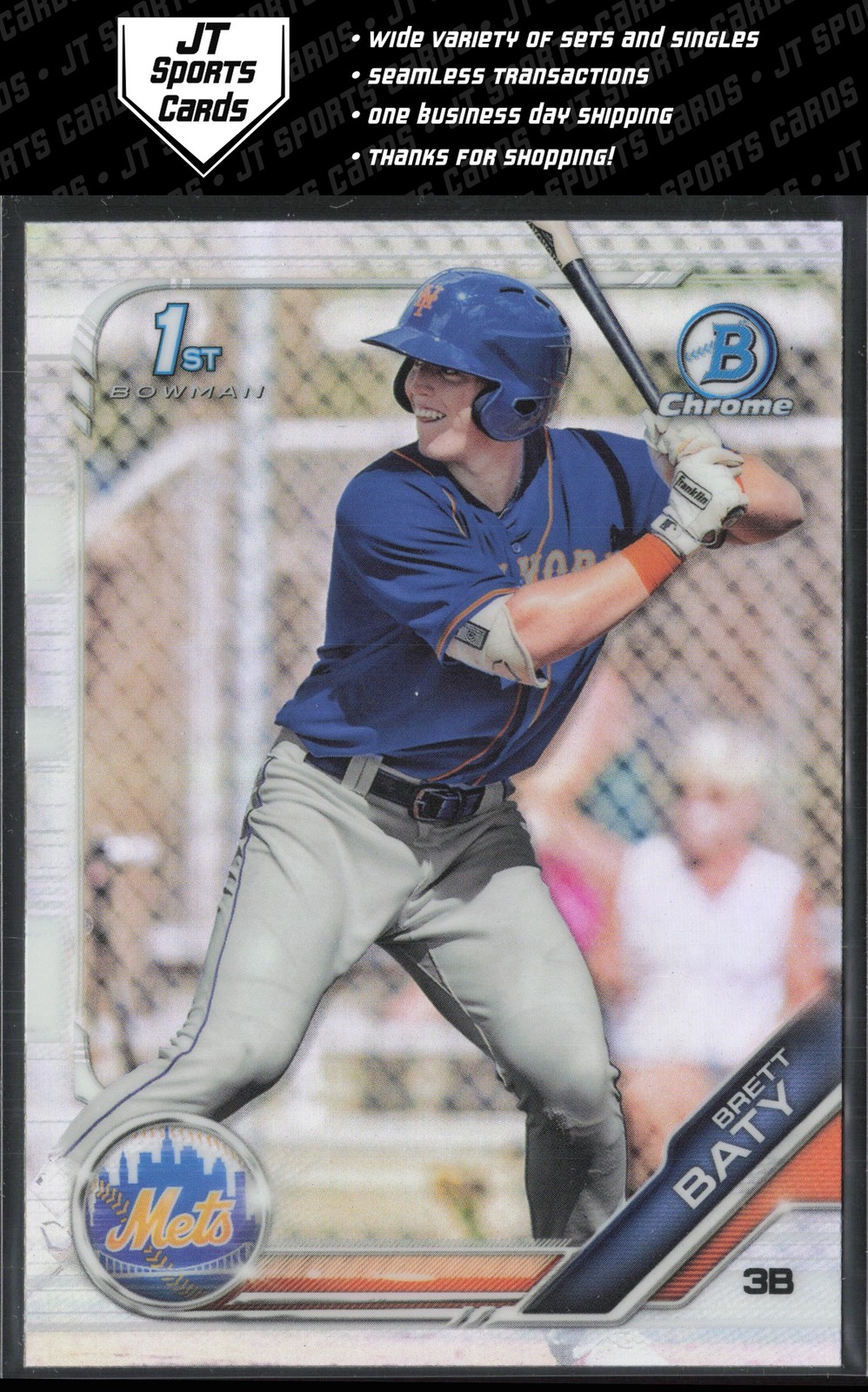 2019 Bowman Draft Brett Baty BDC-39 1st Refractor | New York Mets