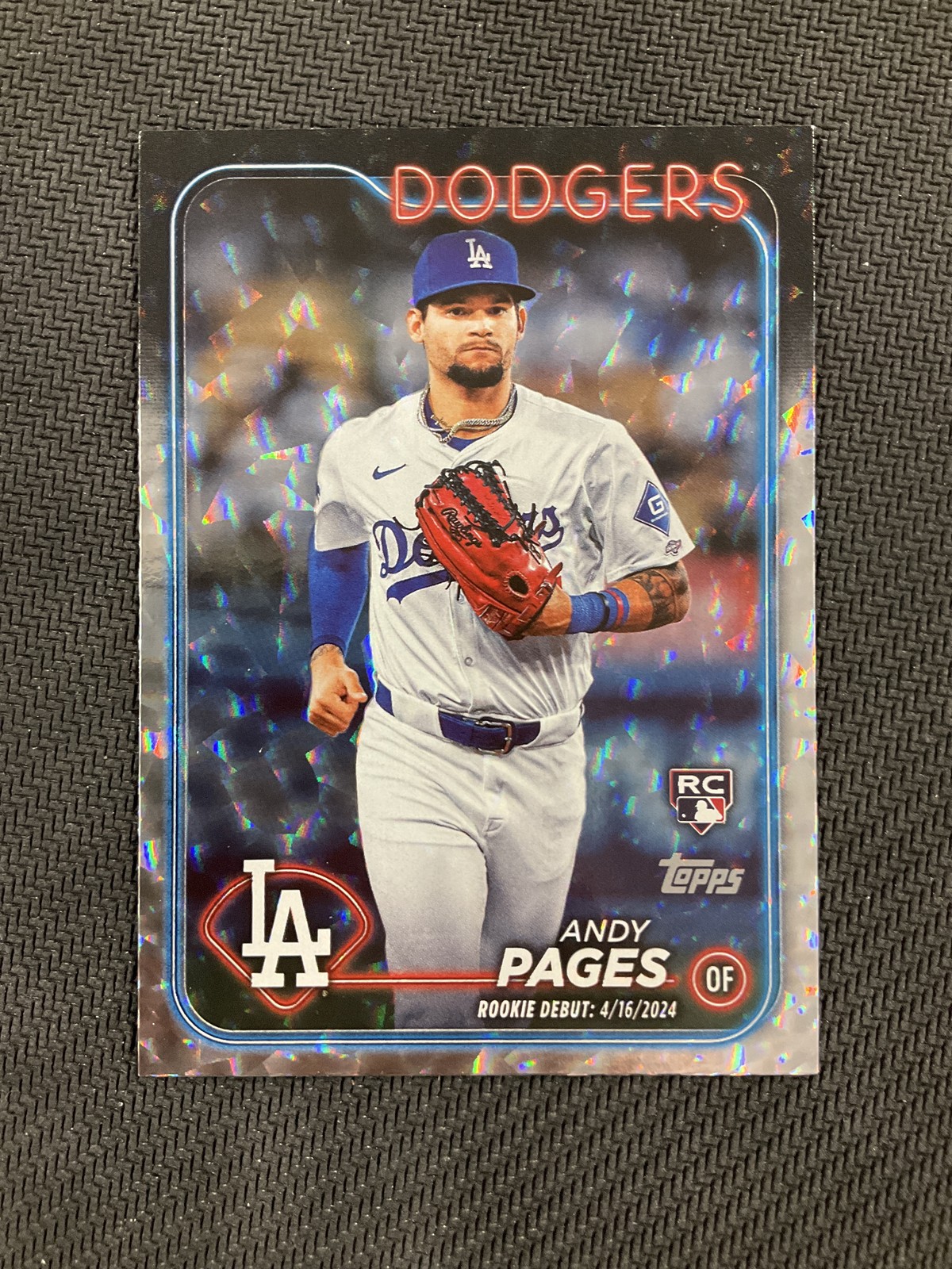 2024 Topps Update #US108 Andy Pages Silver Crackle Foilboard Los Angeles Dodgers