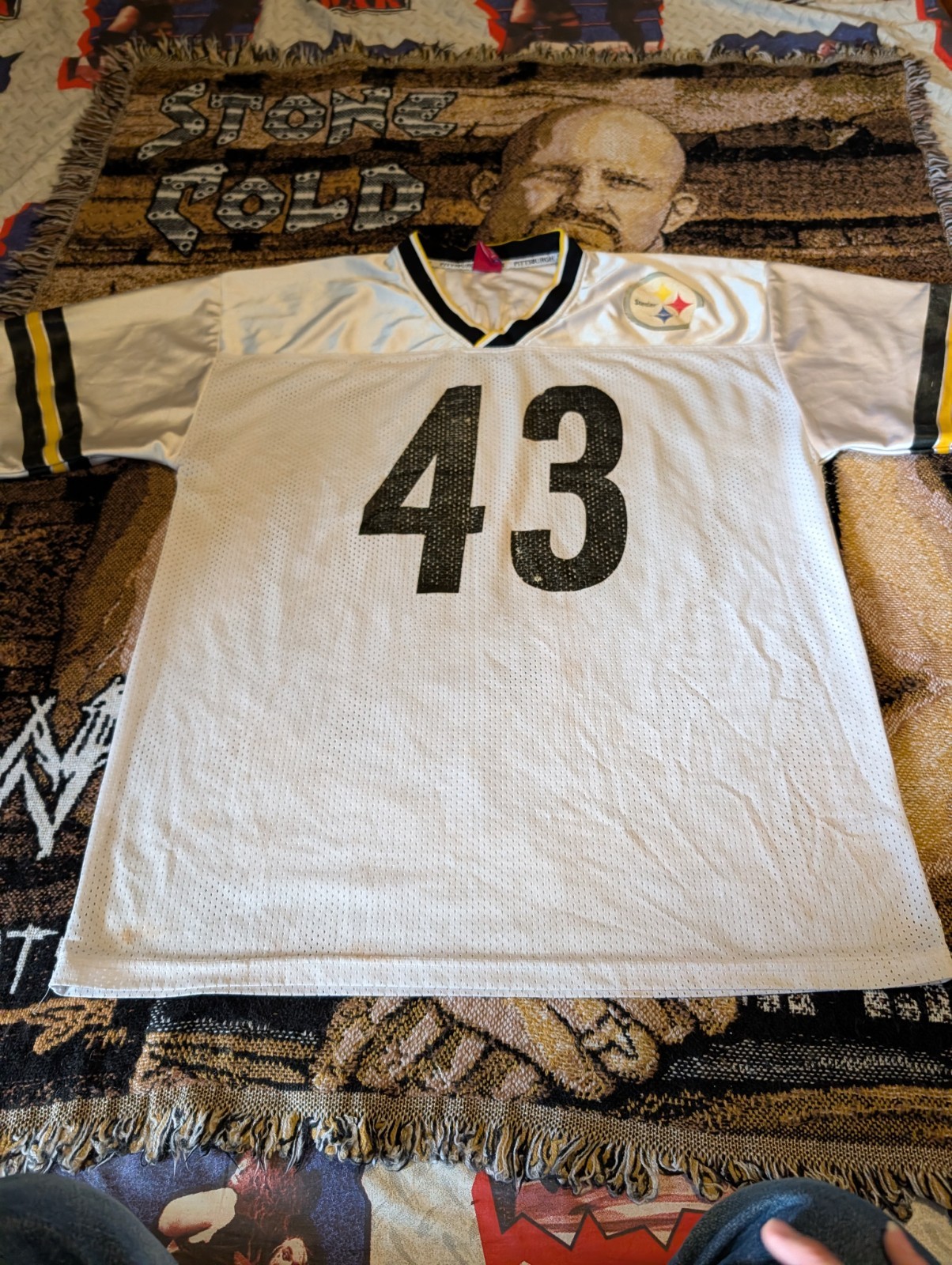 Pittsburgh Steelers #43 Polamalu Super Bowl Football Jersey Men’s L Irregular