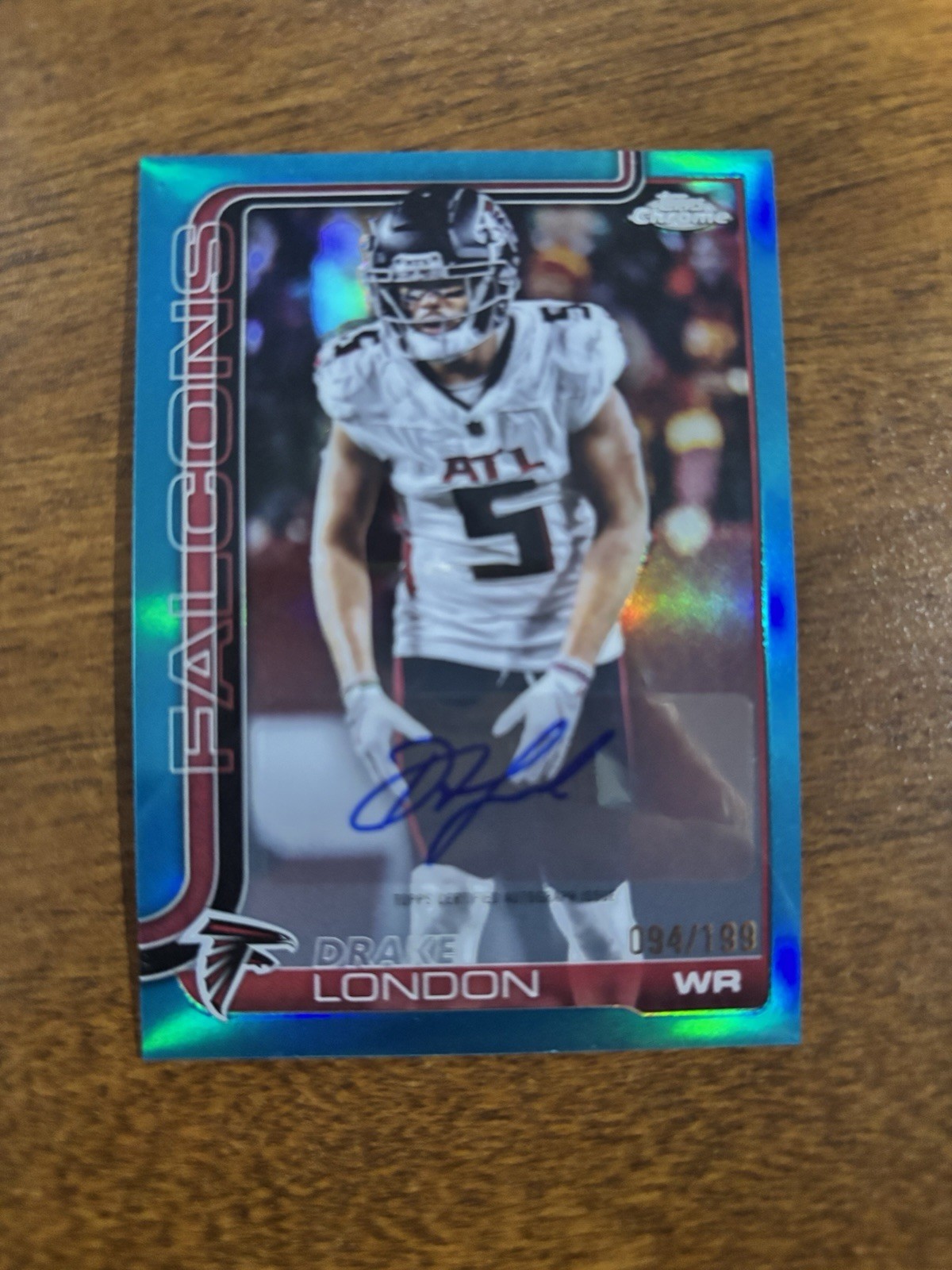 ✨2025 Topps Chrome Drake London AUTO #BA-DL Aqua Refractor /199 Falcons