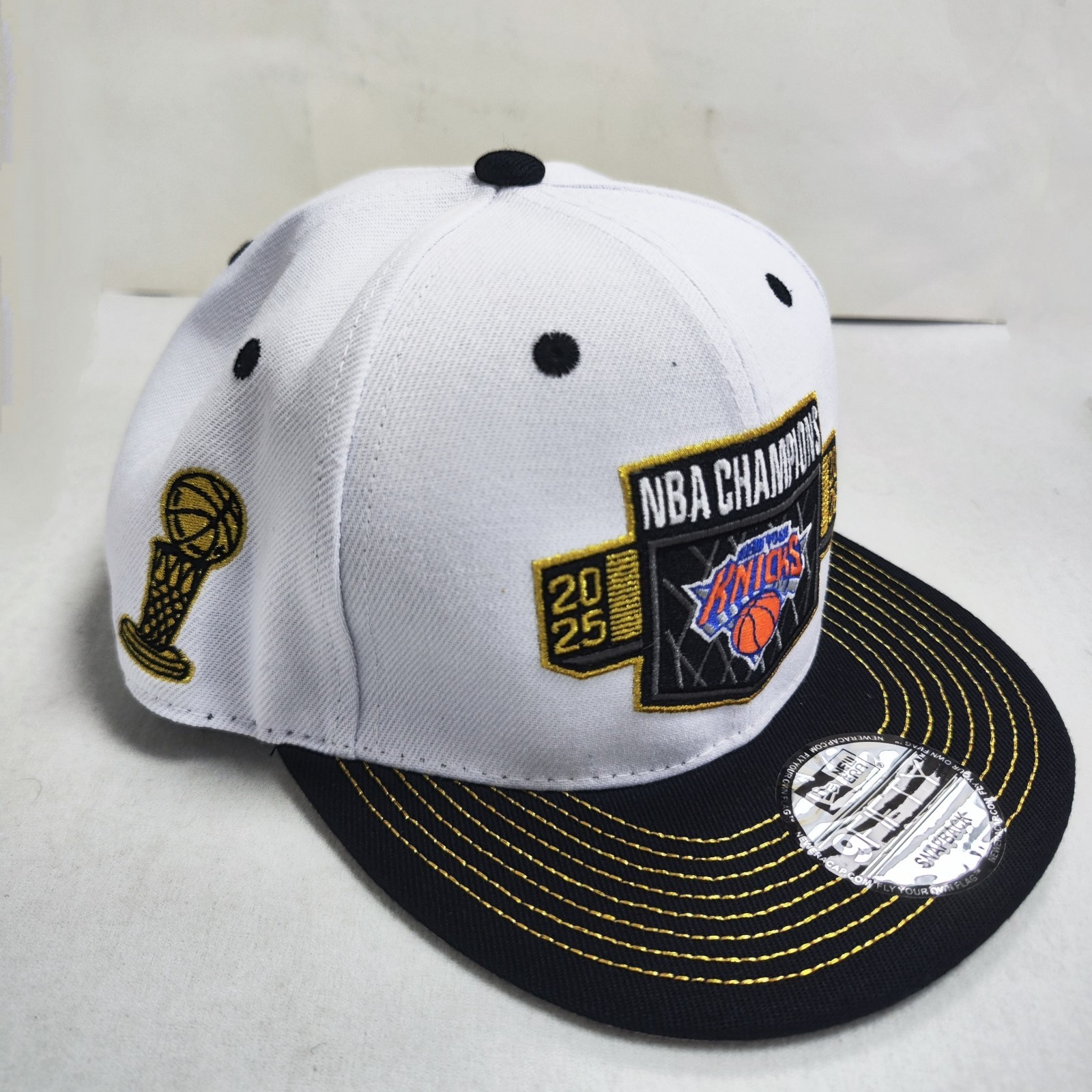 New York Knicks 2026 NBA Champions Locker Room Hat NewEra Replica-White