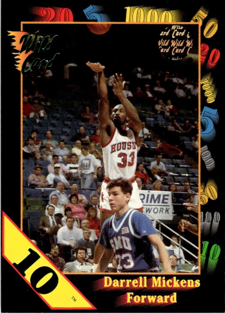 1991-92 WILD CARD 10 STRIPE DARRELL MICKENS C RC HOUSTON COUGARS #116