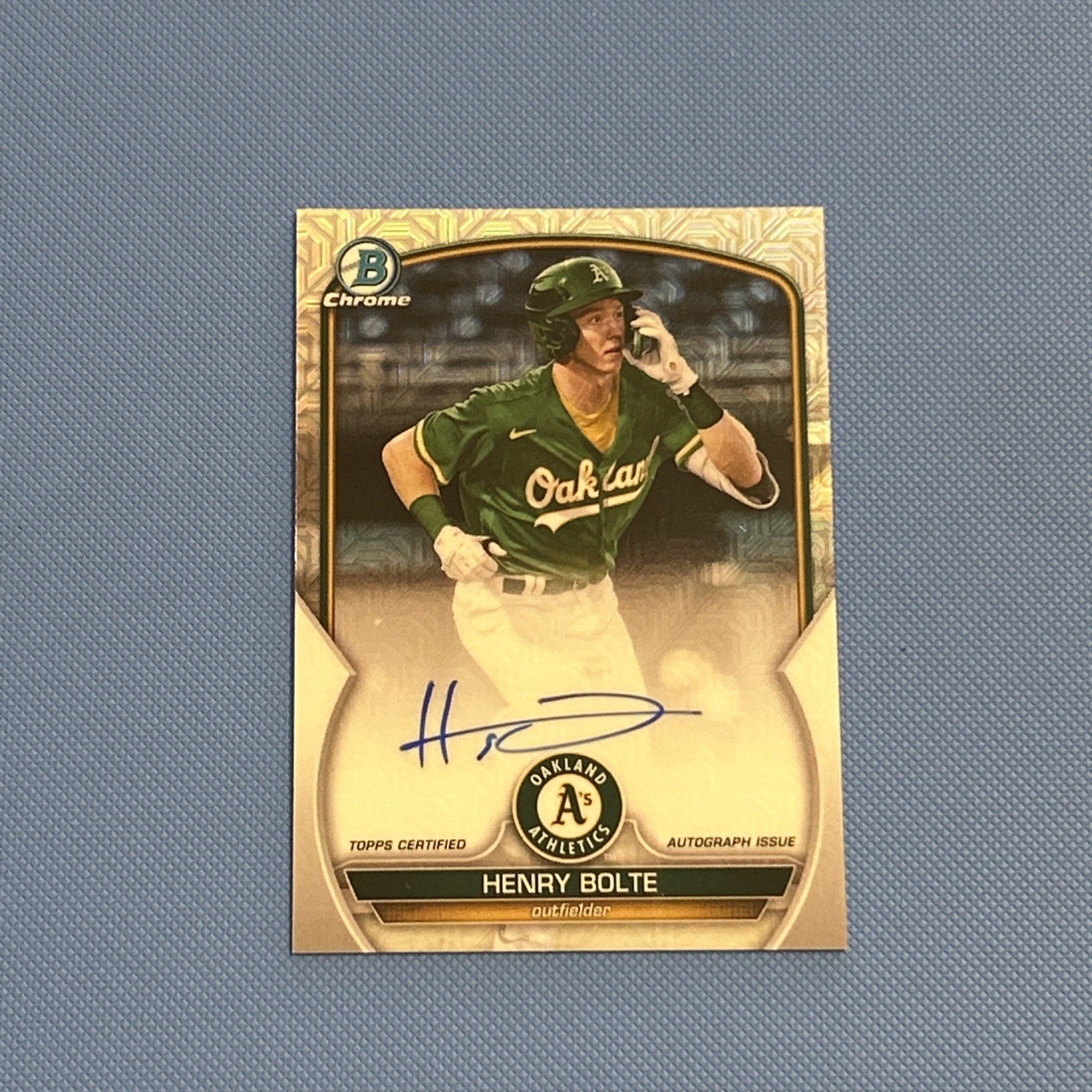 2023 Bowman Chrome – Mega Box Chrome Mojo Autographs Henry Bolte #BCMA-HB A’S