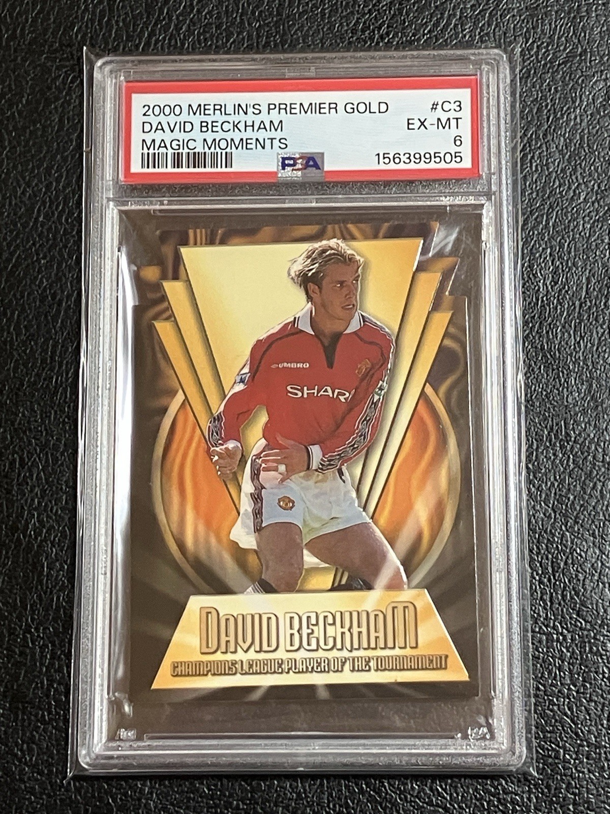 PSA 6 David Beckham 2000 MERLIN’S PREMIER GOLD MAGIC MOMENTS C3