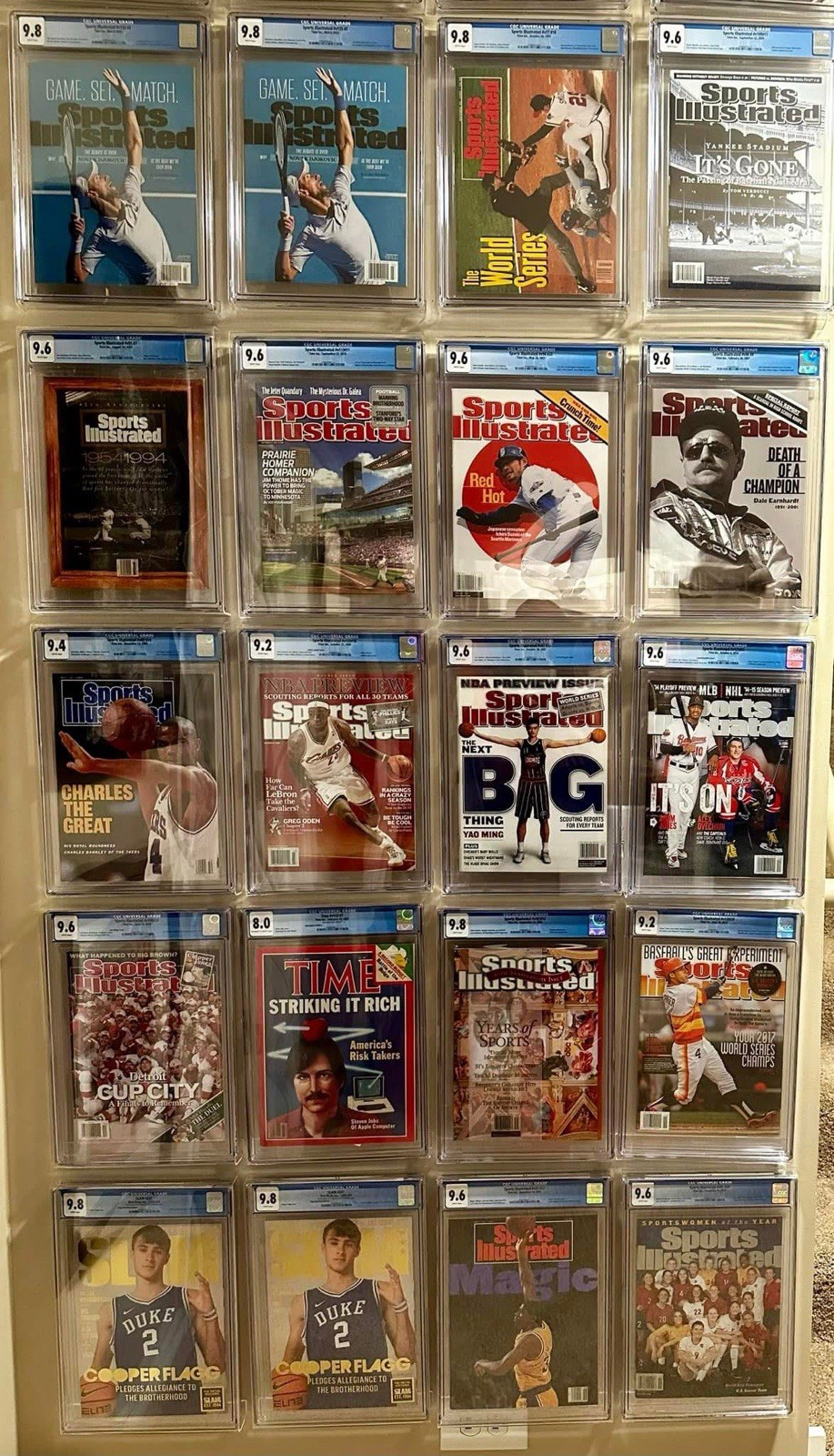 Acrylic Wall Display For CGC Sized Graded Magazine Slabs W/ UV PROTECTION