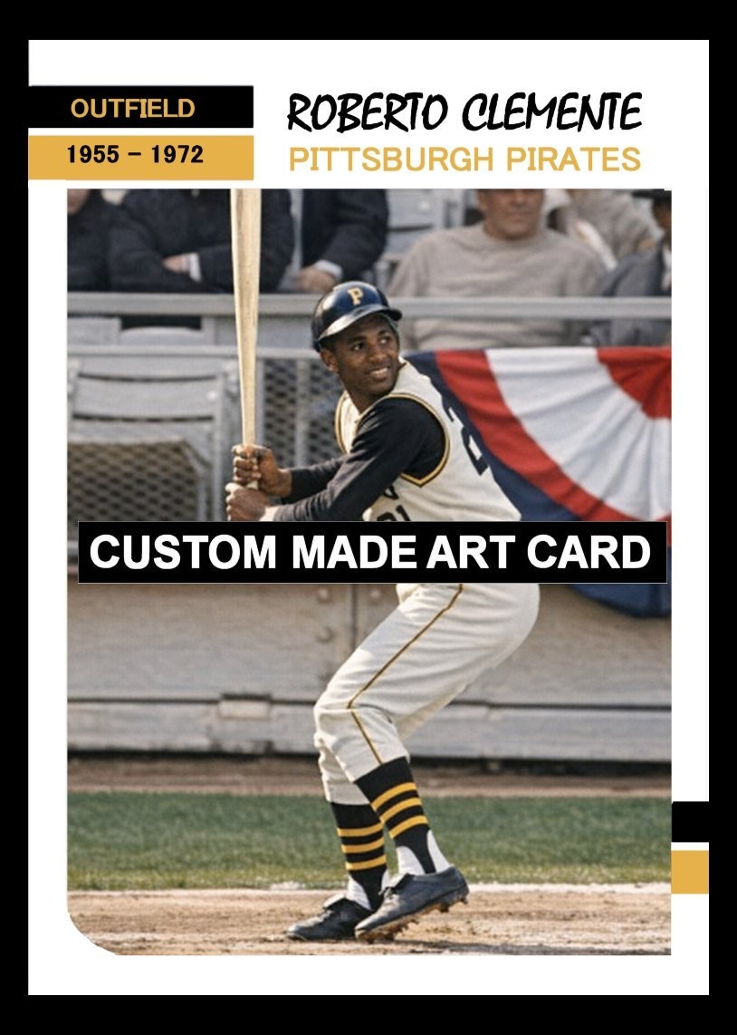 Roberto Clemente Pittsburgh Pirates Baseball Art Card