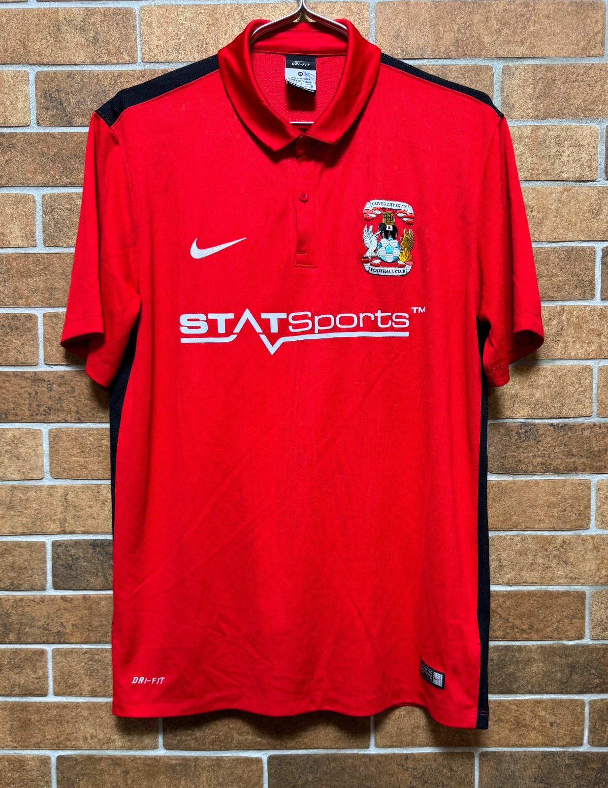 COVENTRY CITY FC 2015/2016 AWAY FOOTBALL SHIRT JERSEY NIKE SIZE M ADULT RED