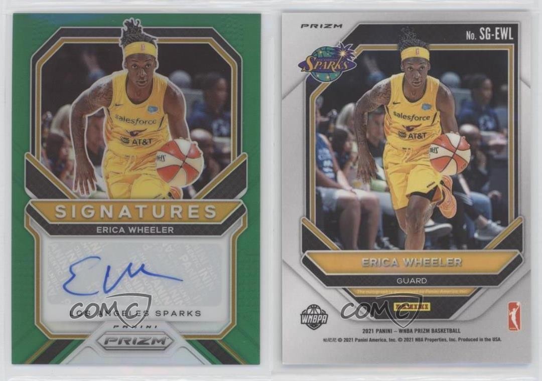 2021 Panini Prizm WNBA Signatures Green Prizm Erica Wheeler #SG-EWL Auto 1u6