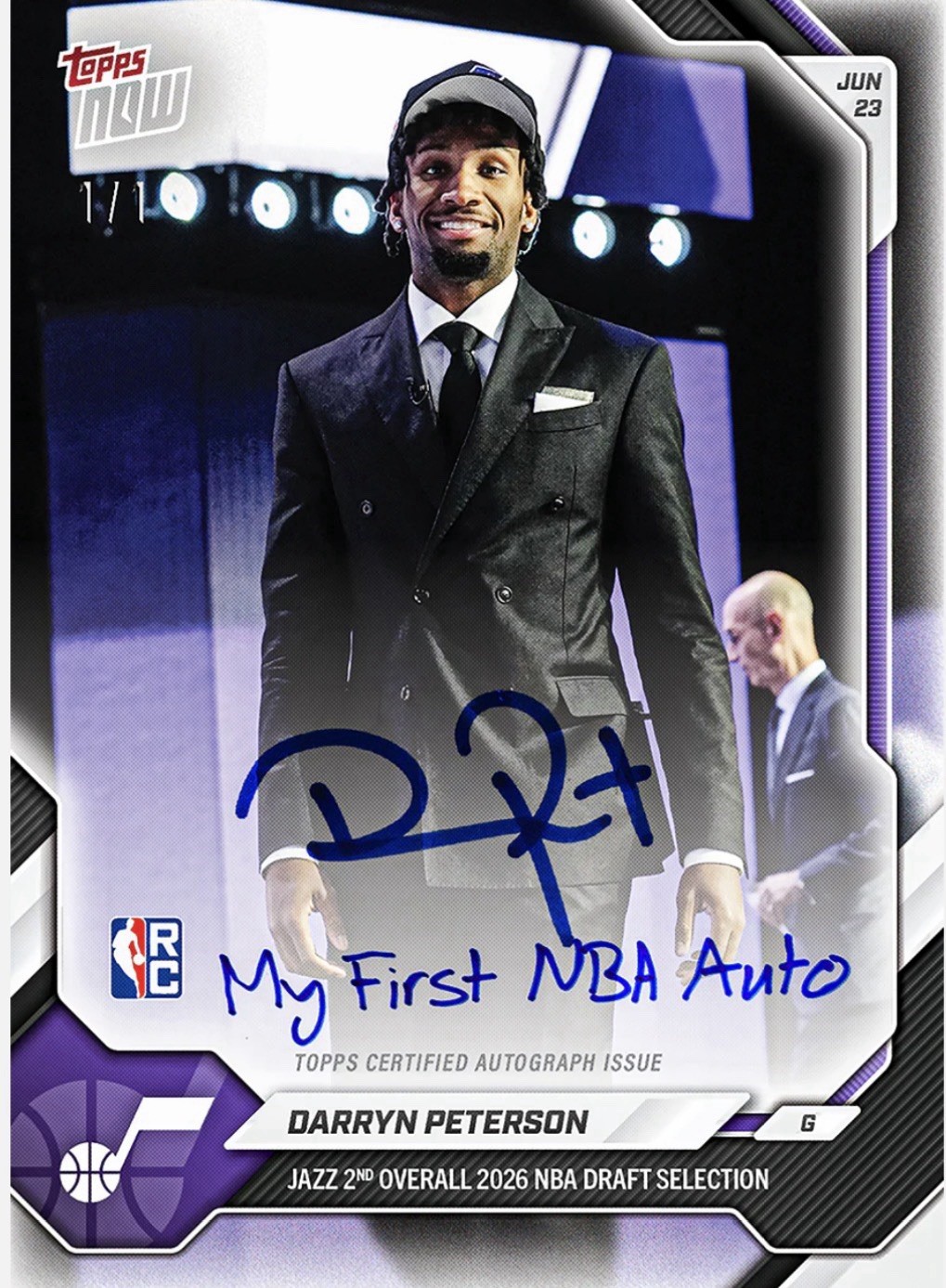 Darryn Peterson – 2025-26 NBA Topps NOW® Presale CHANCE AT 1/1 AUTO #2 Pick