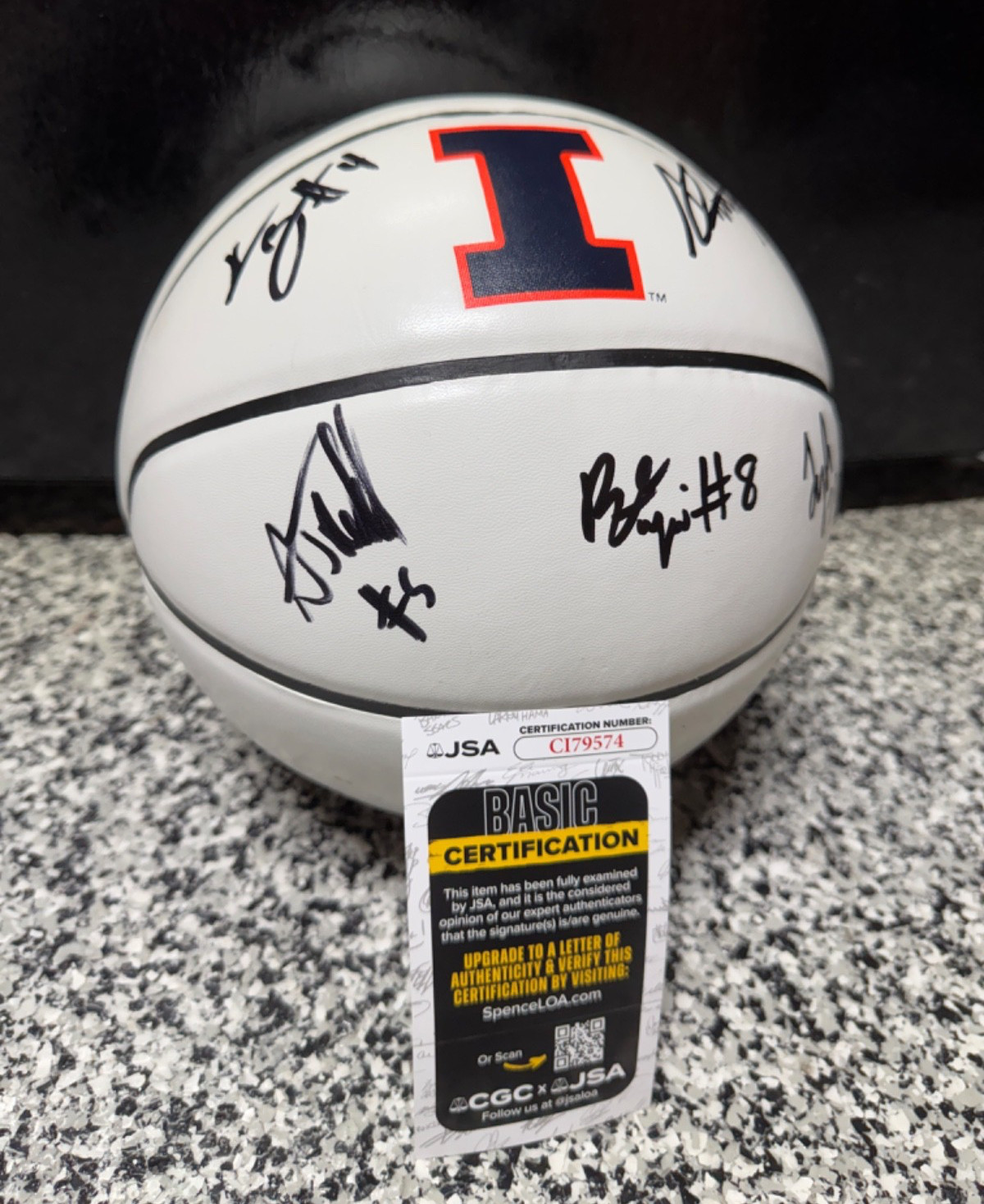 25-26 ILLINOIS FIGHTING ILLINI signed LOGO Basketball WAGLER UNDERWOOD COA JSA