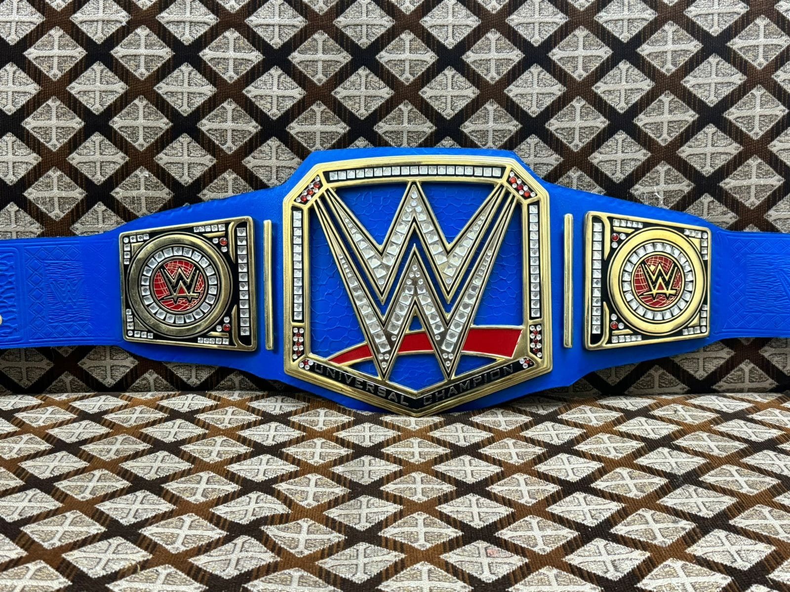 Universal Heavy Weight Championship Replica Title Belt Blue Adult Size 4mm Zinc