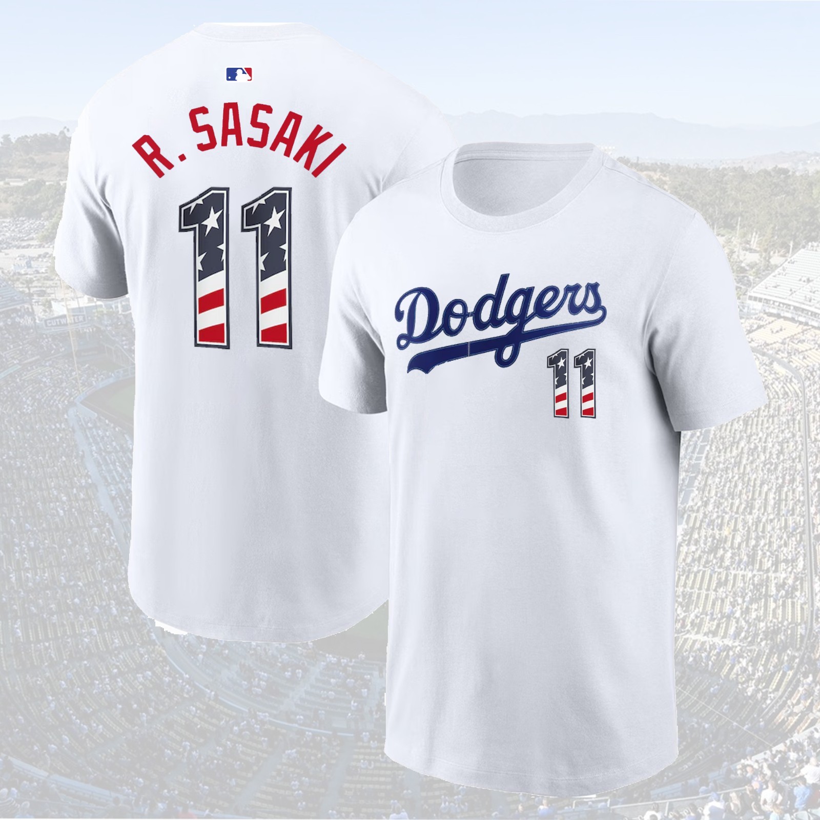 Los Angeles Dodgers USA 250 Fourth of July Name & Numb: Betts, Freeman, Yamamoto