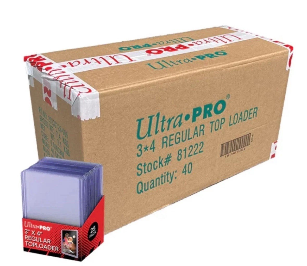 Sealed Case 40 Packs – Ultra PRO 3″ x 4″ Trading Card Top Loaders – 1000 Total