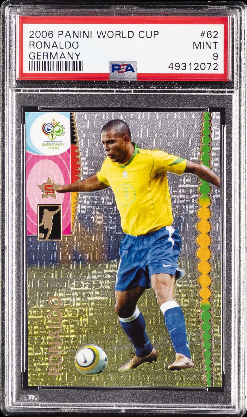 2006 PANINI WORLD CUP GERMANY #62 RONALDO PSA 9