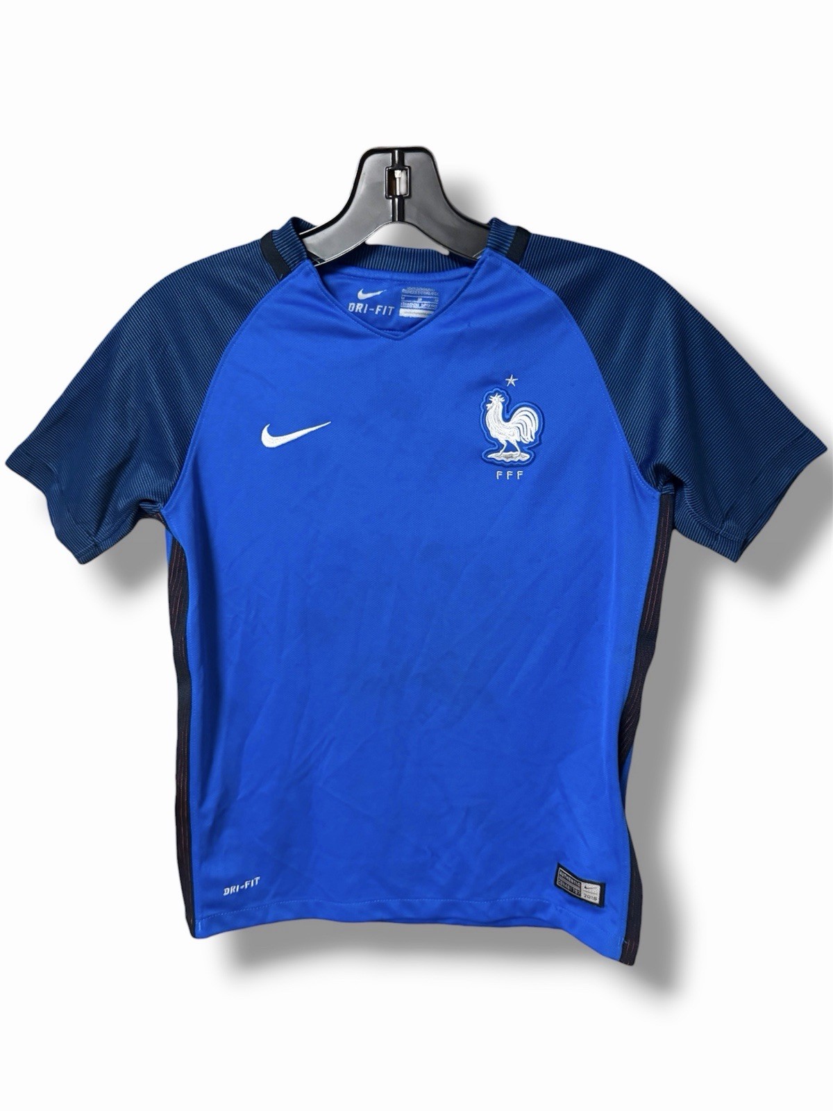 Nike France FFF 2016 Home Soccer Jersey Youth Medium Blue Dri-FIT Euro 2016 Kit