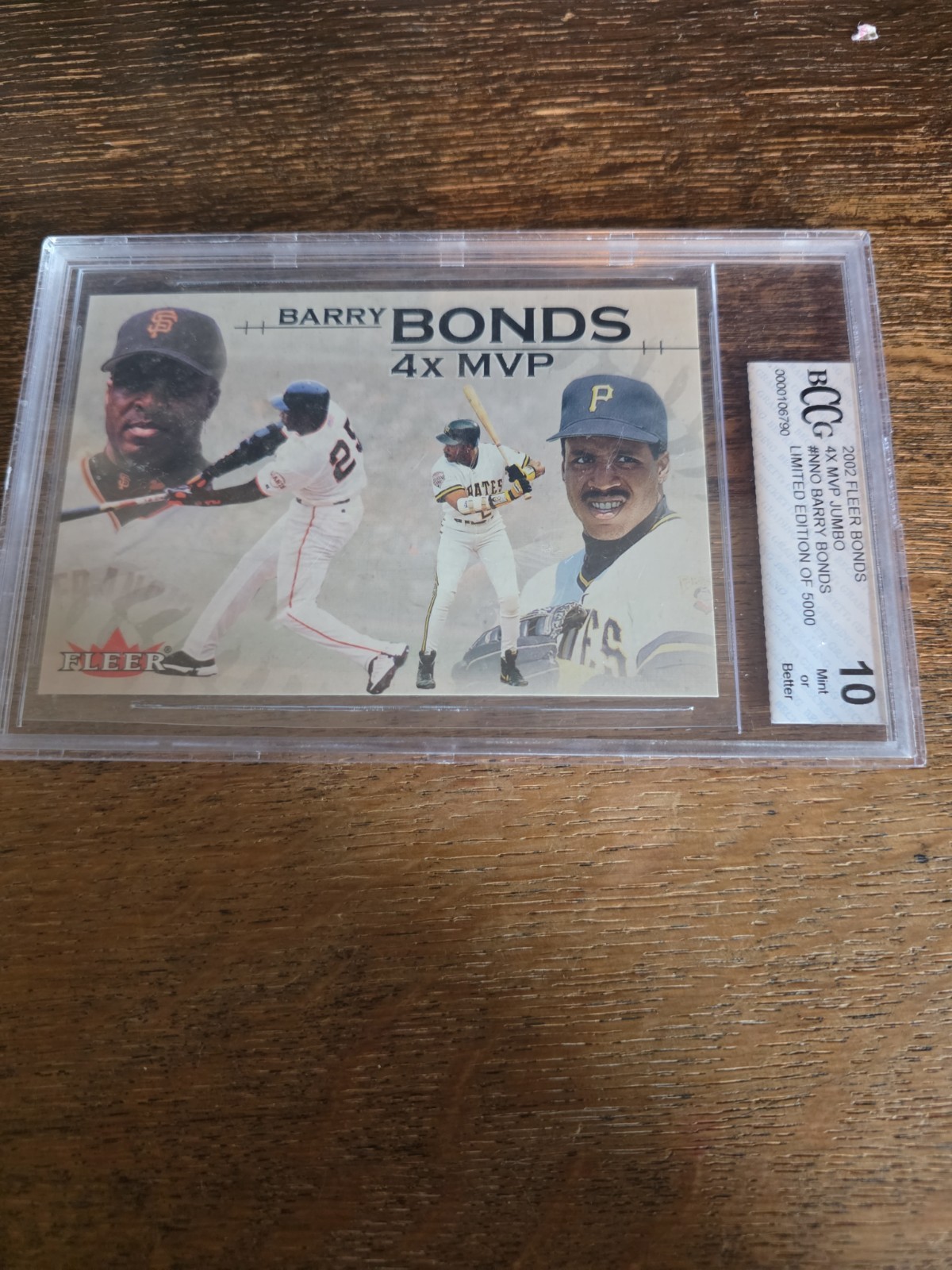 Barry Bonds 2002 Fleer Jumbo Baseball Card Four X MVP LIMITED EDITION of 5000