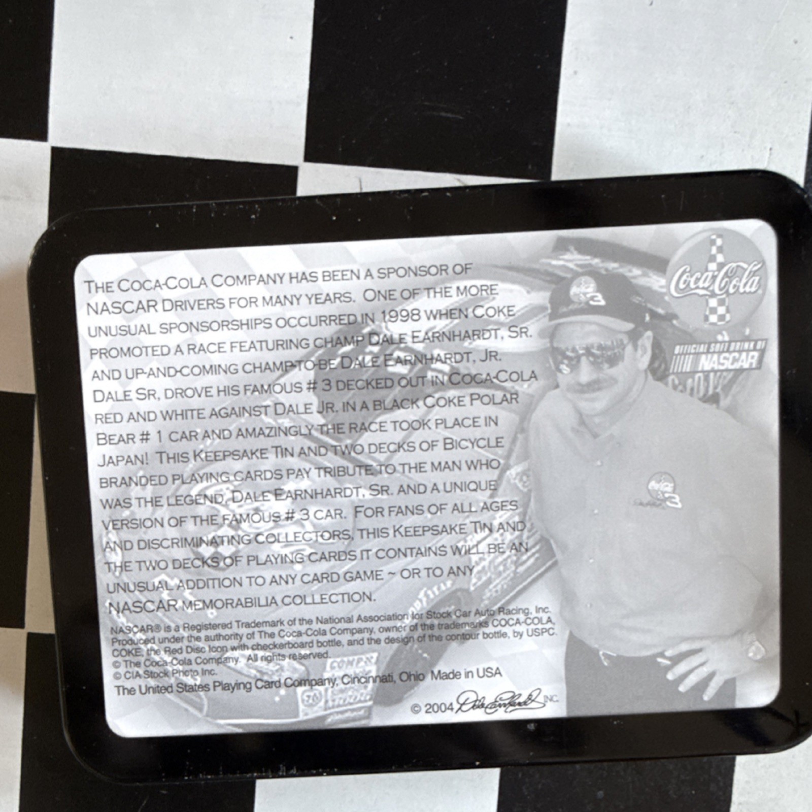 Coca-Cola NASCAR Dale Earnhardt Playing Cards Tin Set Modern (1970-Now)