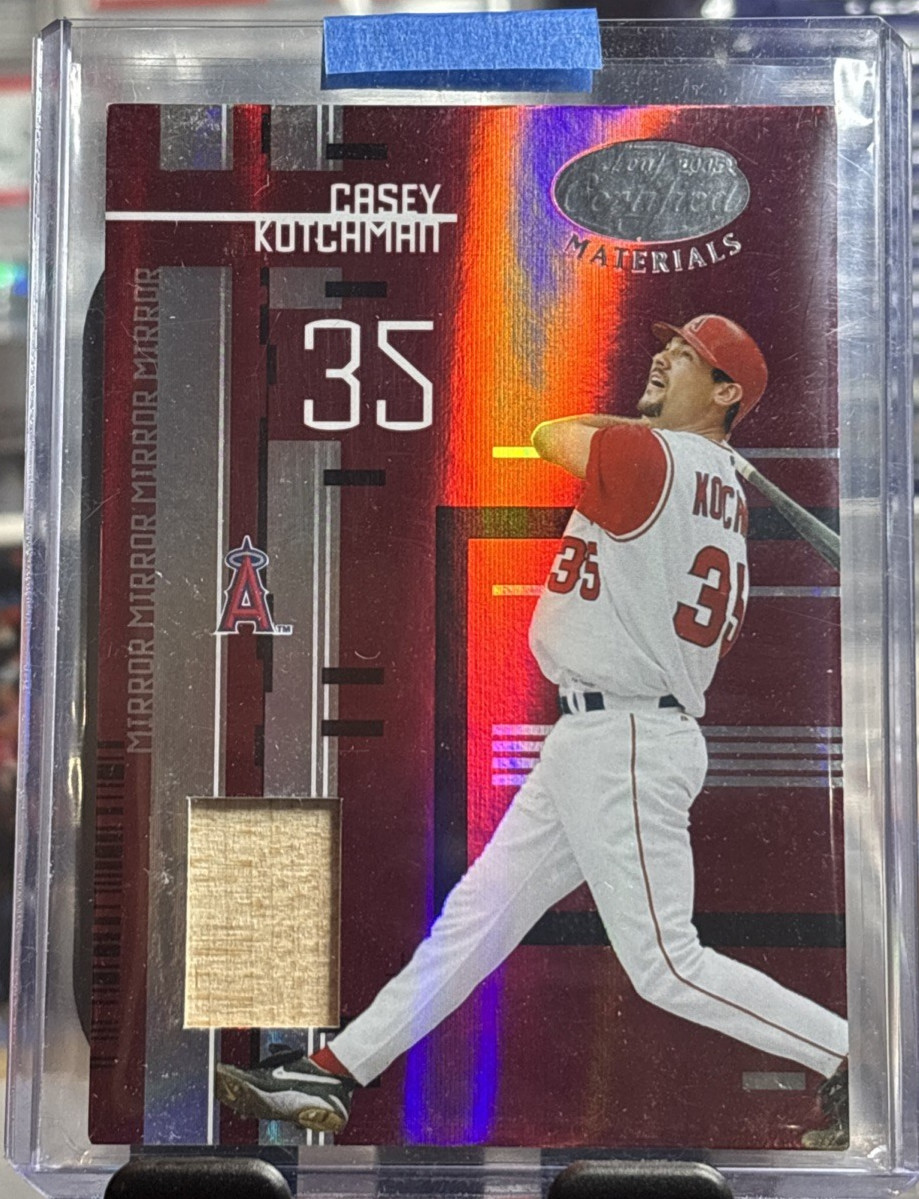 2005 Leaf Certified Materials Casey Kotchman Mirror Red Game Used Bat Relic /250
