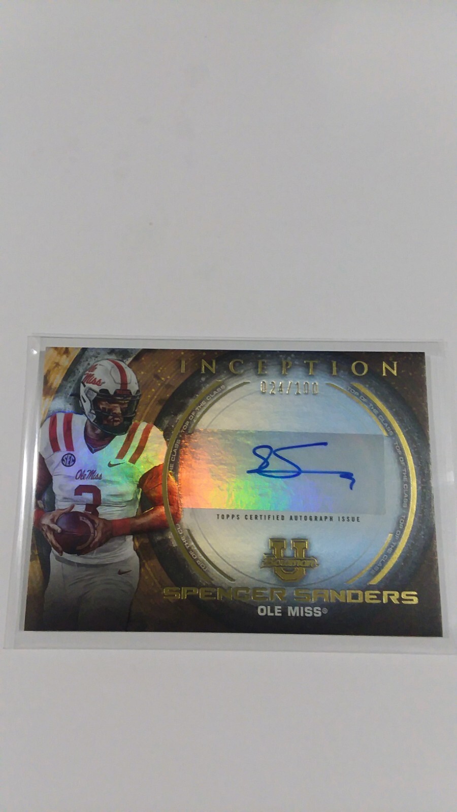 2022-23 Bowman Inception University Top the Class 024/100 Spencer Sanders Auto