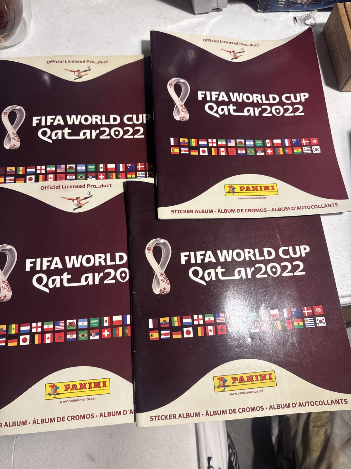 2022 FIFA WORLD CUP QATAR OFFICIAL STICKER Album SOFT COVER Lot Of 4