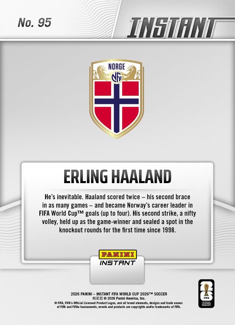 Erling Haaland 2026 Panini Instant FIFA World Cup #95 Norway Presale