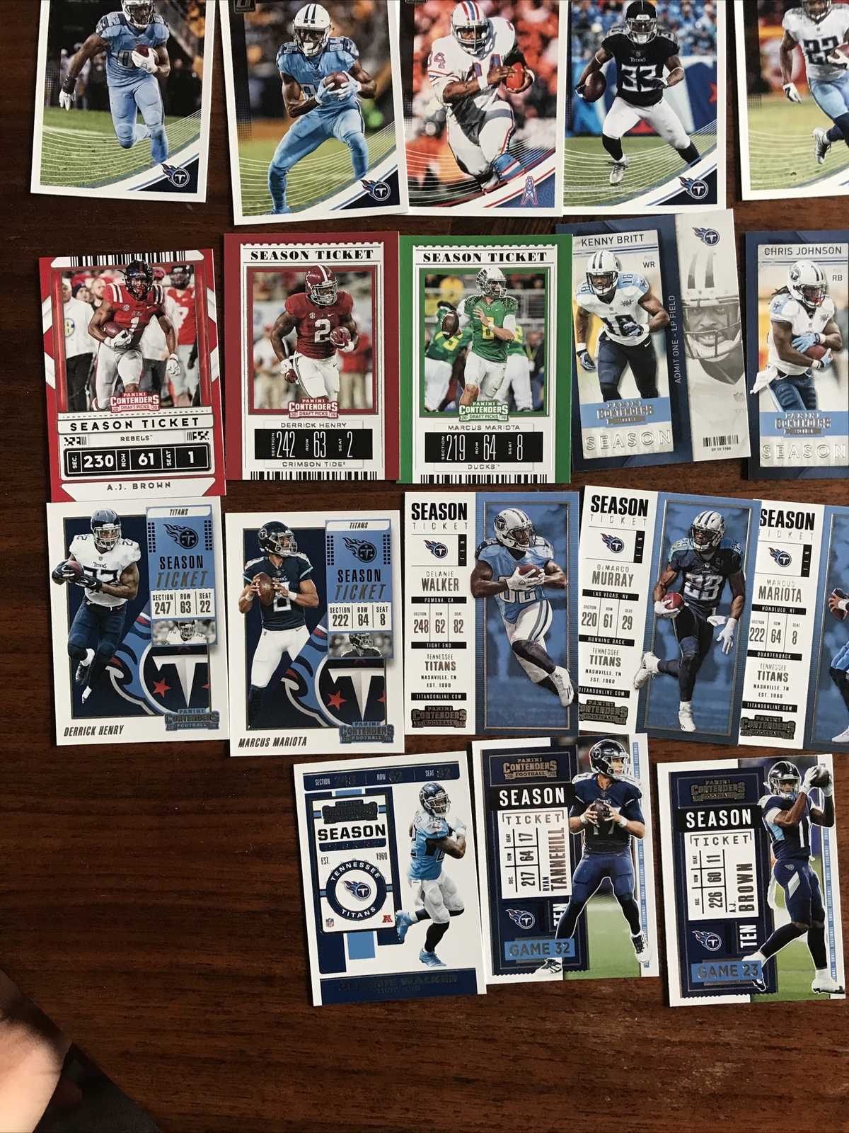 Tennessee Titans Card Lot Includes Henry, Tannehill, AJ Brown, Moon Option #1
