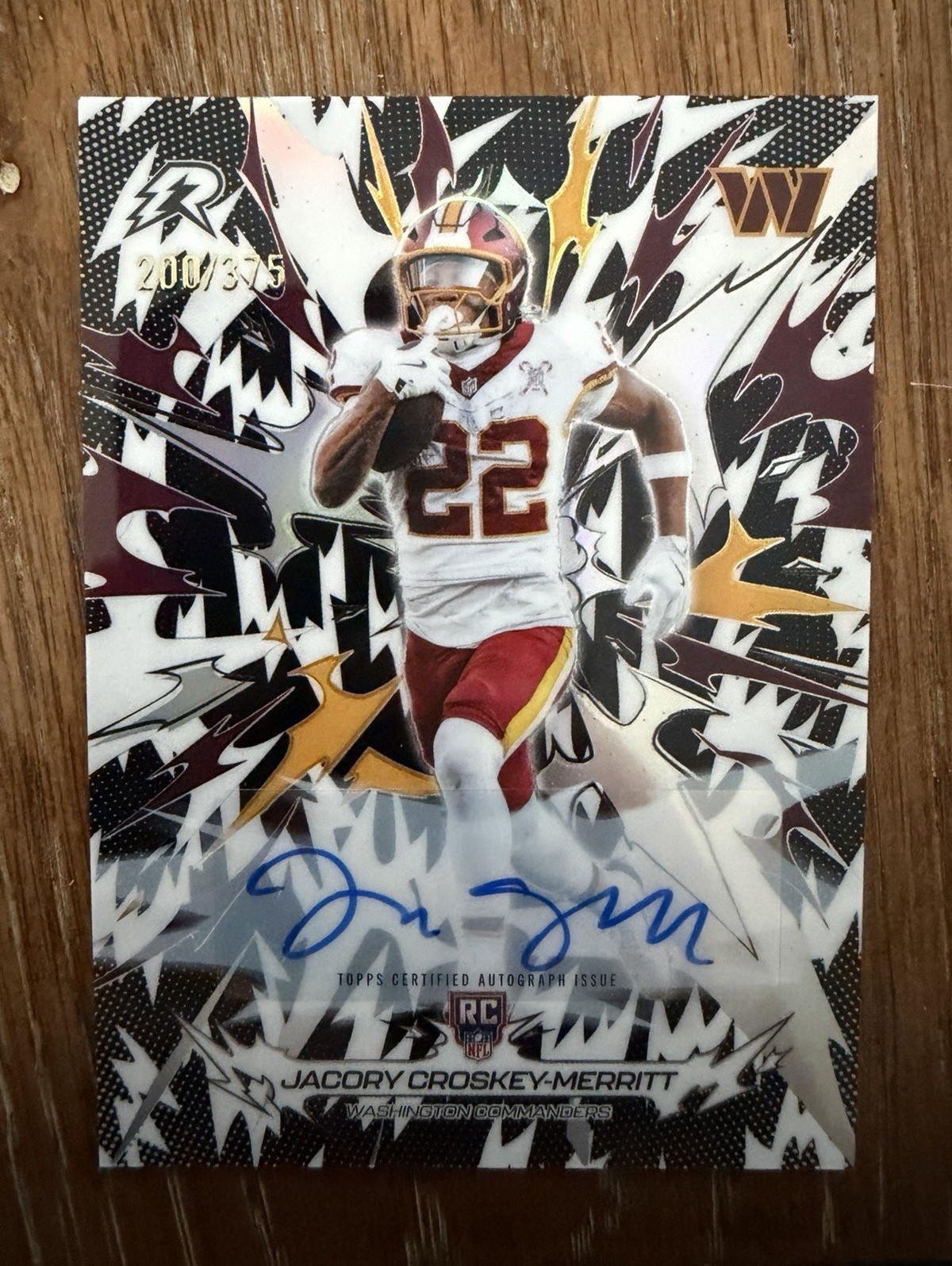 2026 Topps Resurgence Jacory Croskey-Merritt RC Auto Lightning /375 Commanders