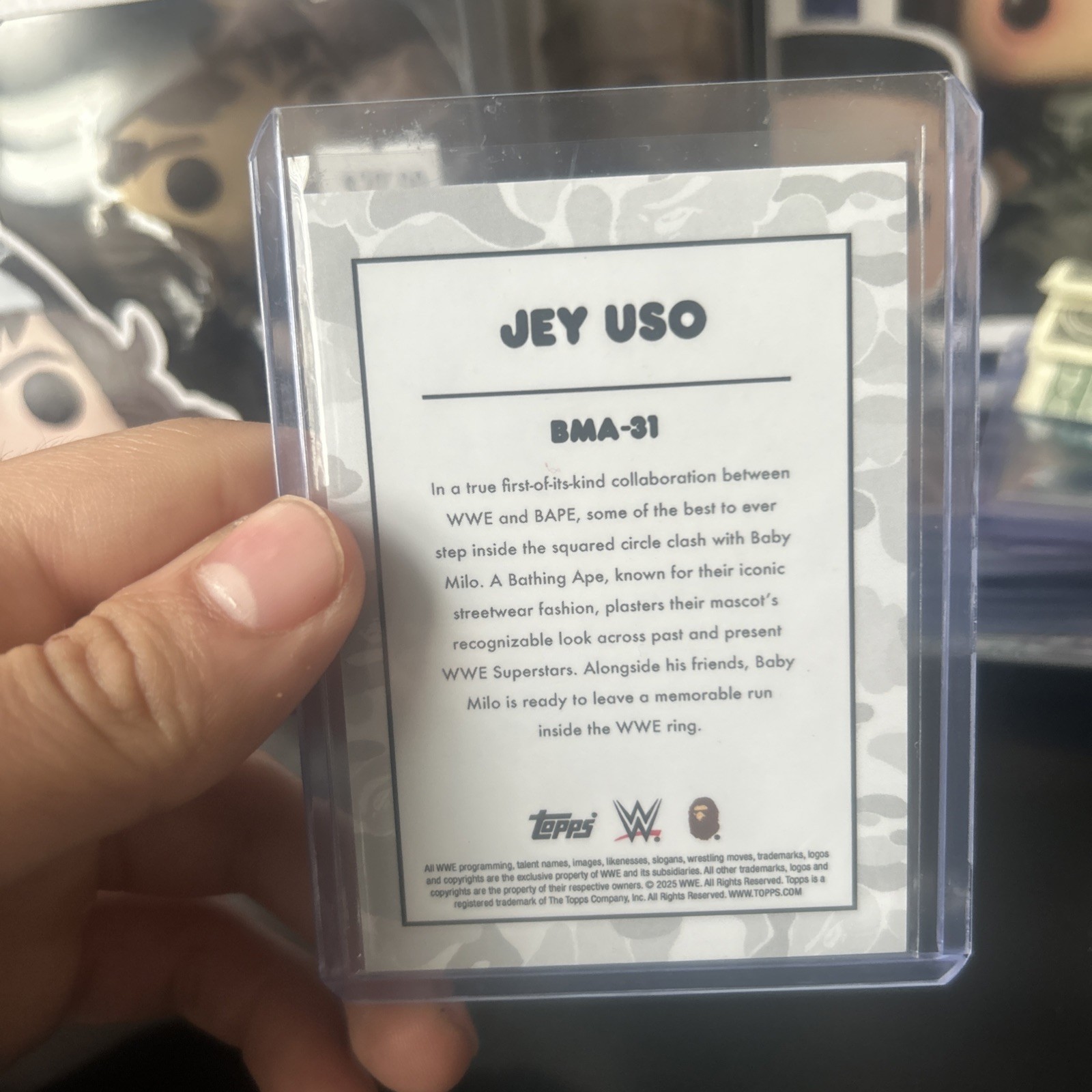 2025 Topps WWE x Bape Jey Uso #BMA-31 Baby Milo