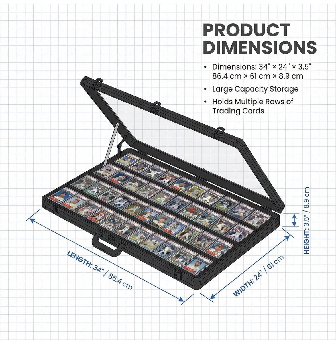 Card Display Case Aluminum Trade Show Display Case Large Portable w/ Bag
