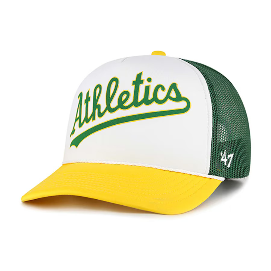 ’47 Adult 2024 Kelly Oakland Athletics Cooperstown Hat, Green/White/Yellow