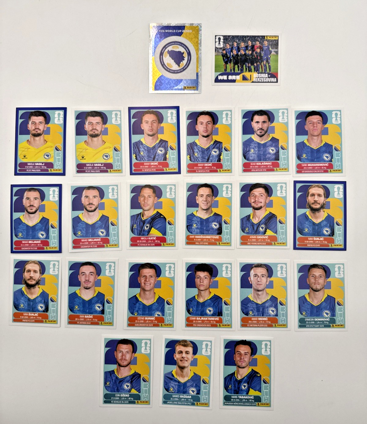 2026 100% Authentic Panini FIFA World Cup Bosnia-Herzegovina Stickers — You Pick