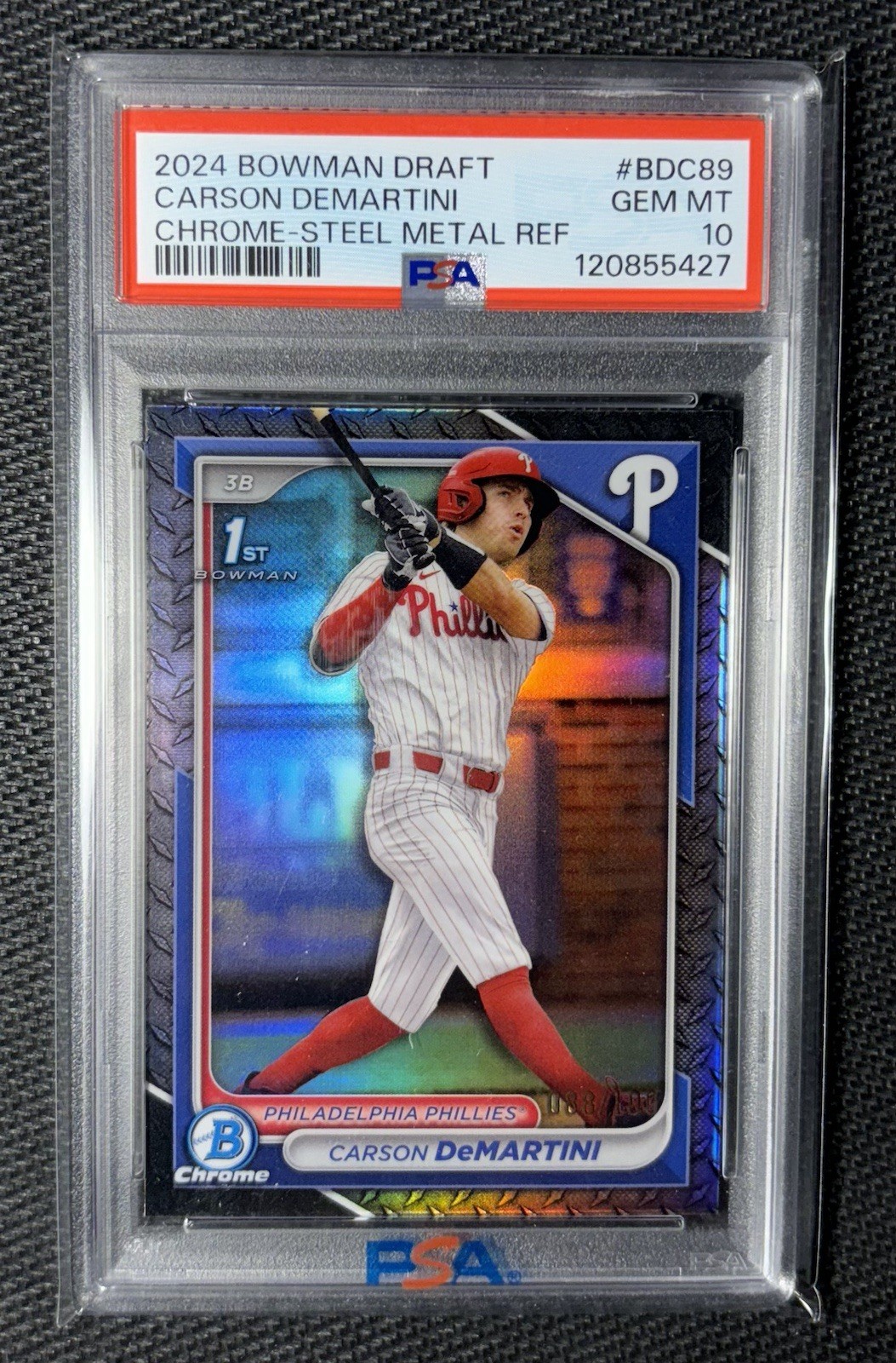 2024 Bowman Draft Carson Demartini 1st Steel Metal Refractor /100 #BDC-89 Psa 10